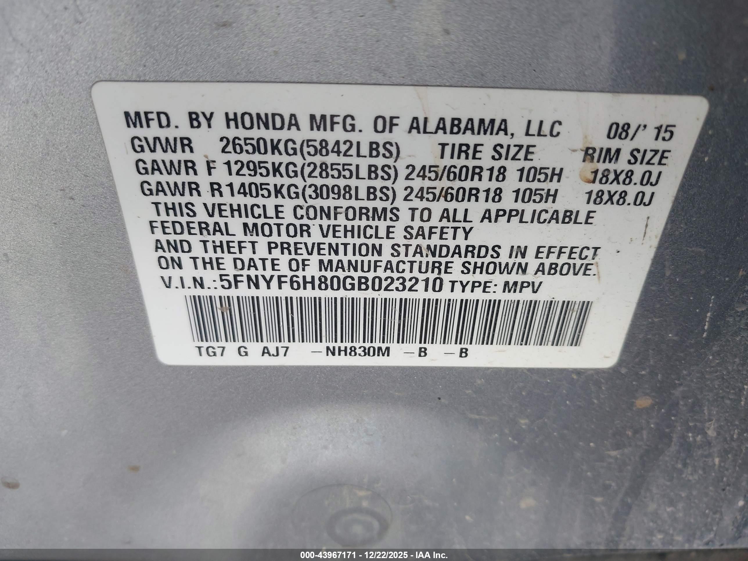 HONDA PILOT image 9