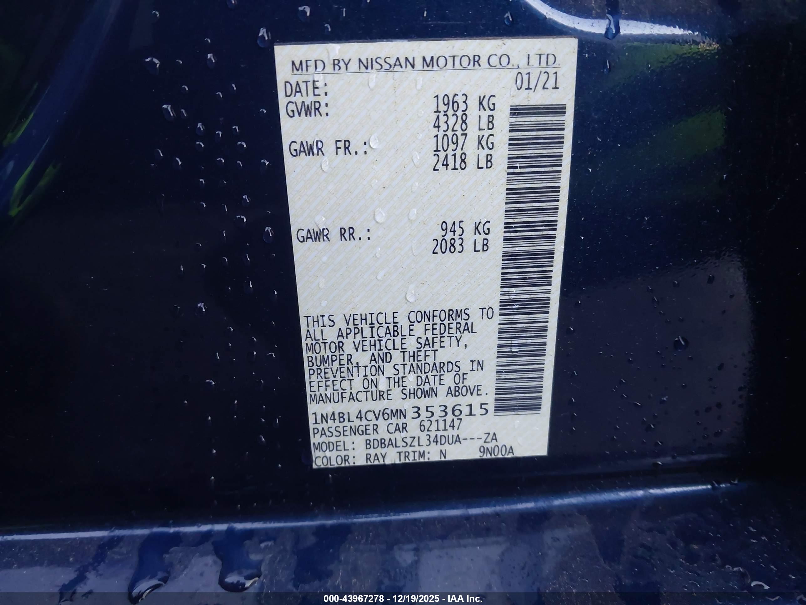 NISSAN ALTIMA image 9