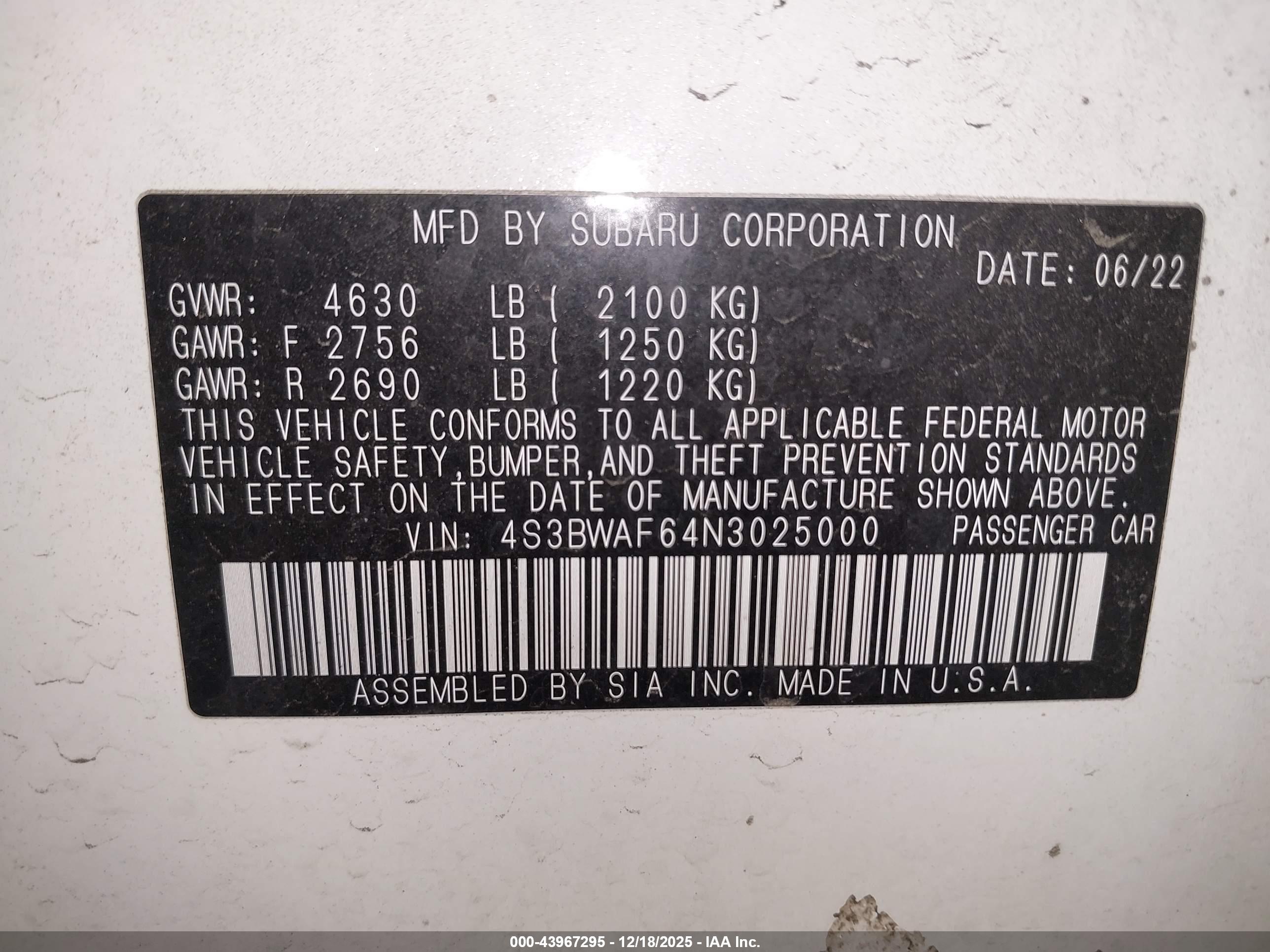 SUBARU LEGACY image 9