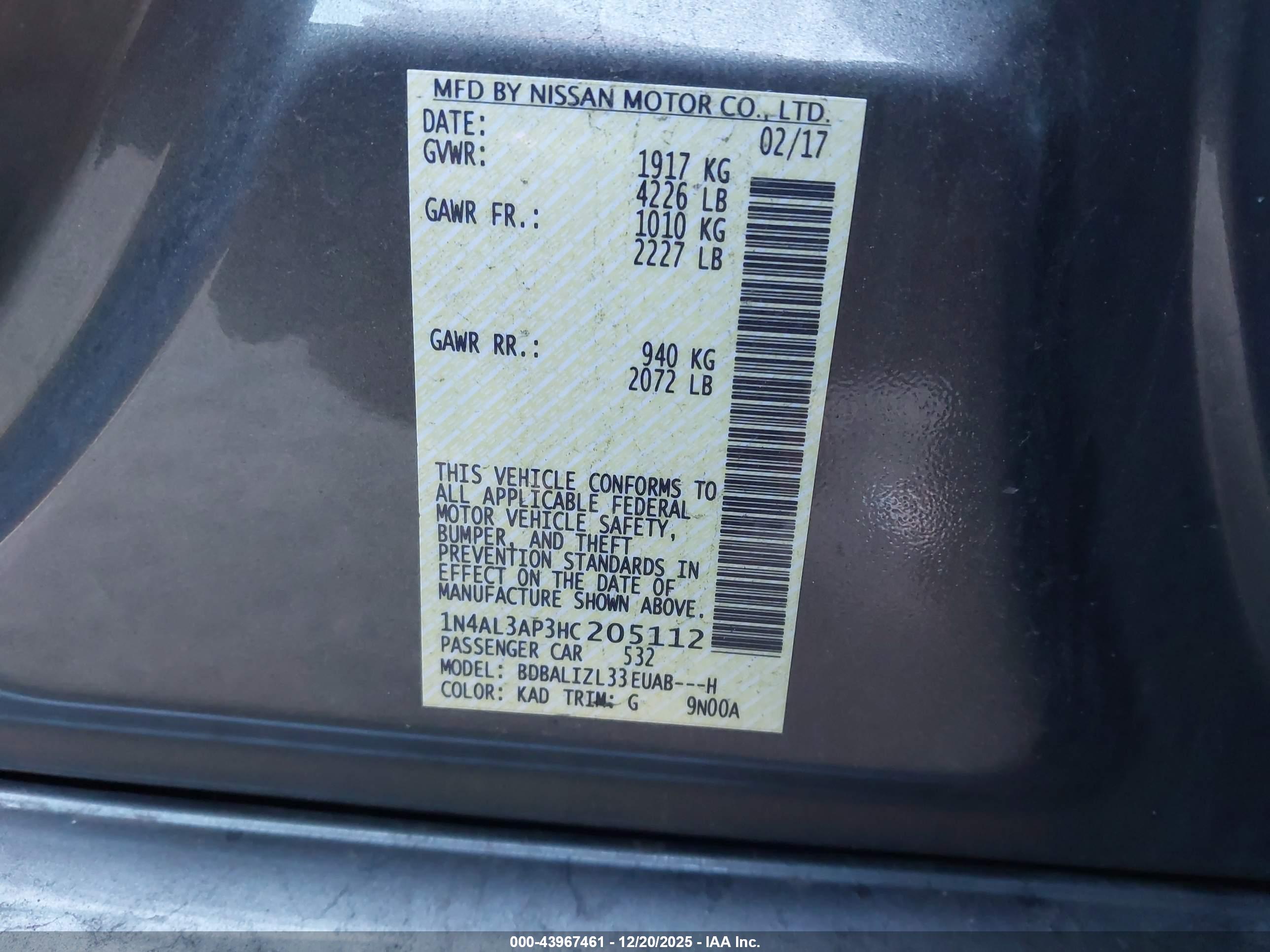 NISSAN ALTIMA image 9