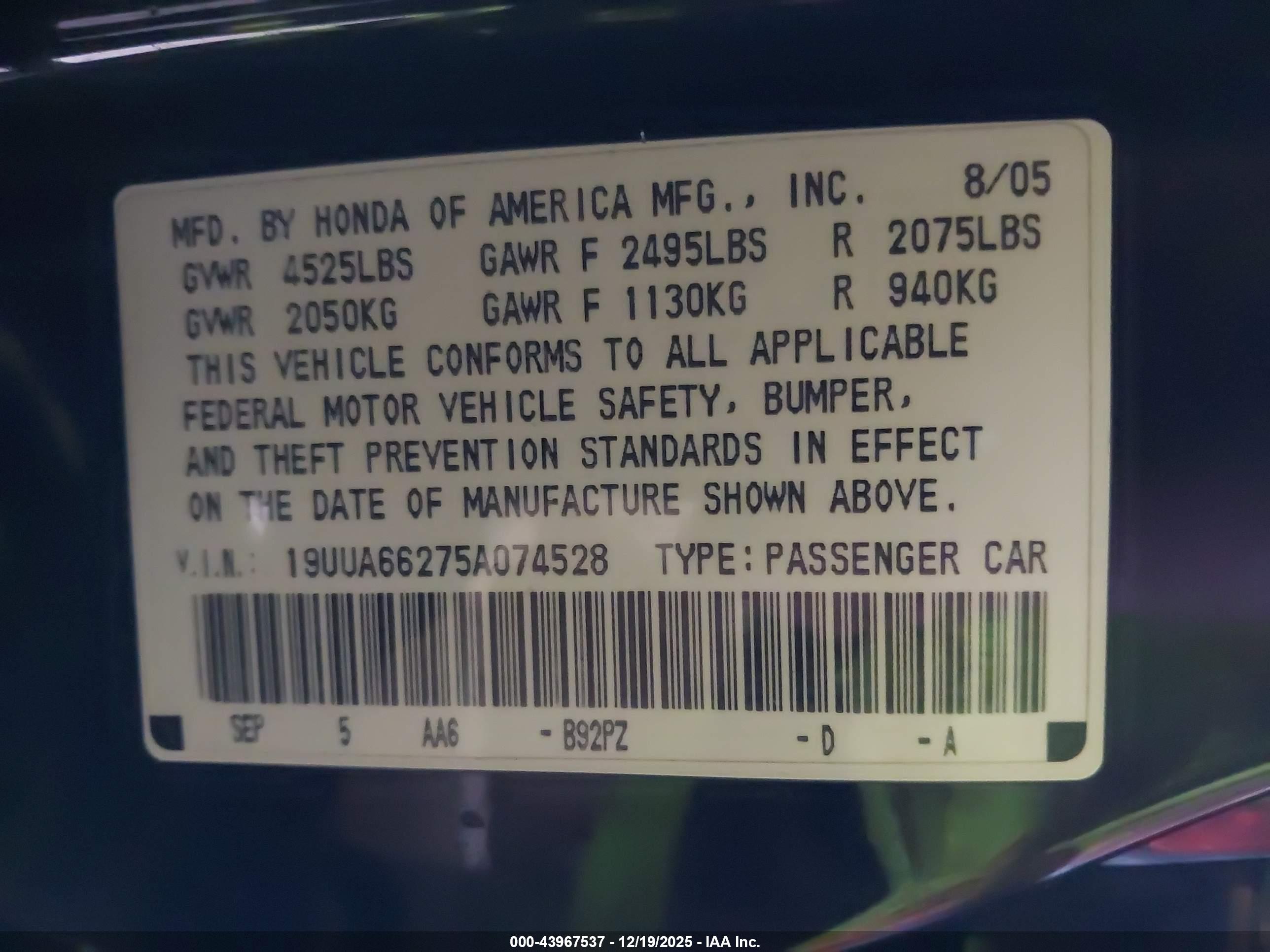 ACURA TL image 9