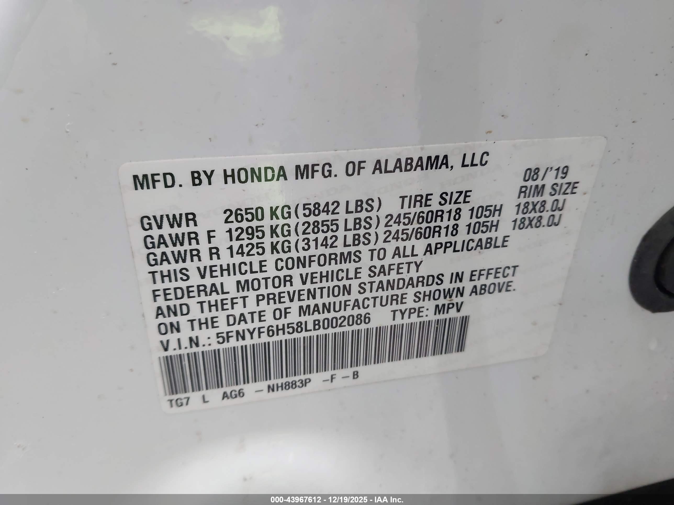 HONDA PILOT image 9