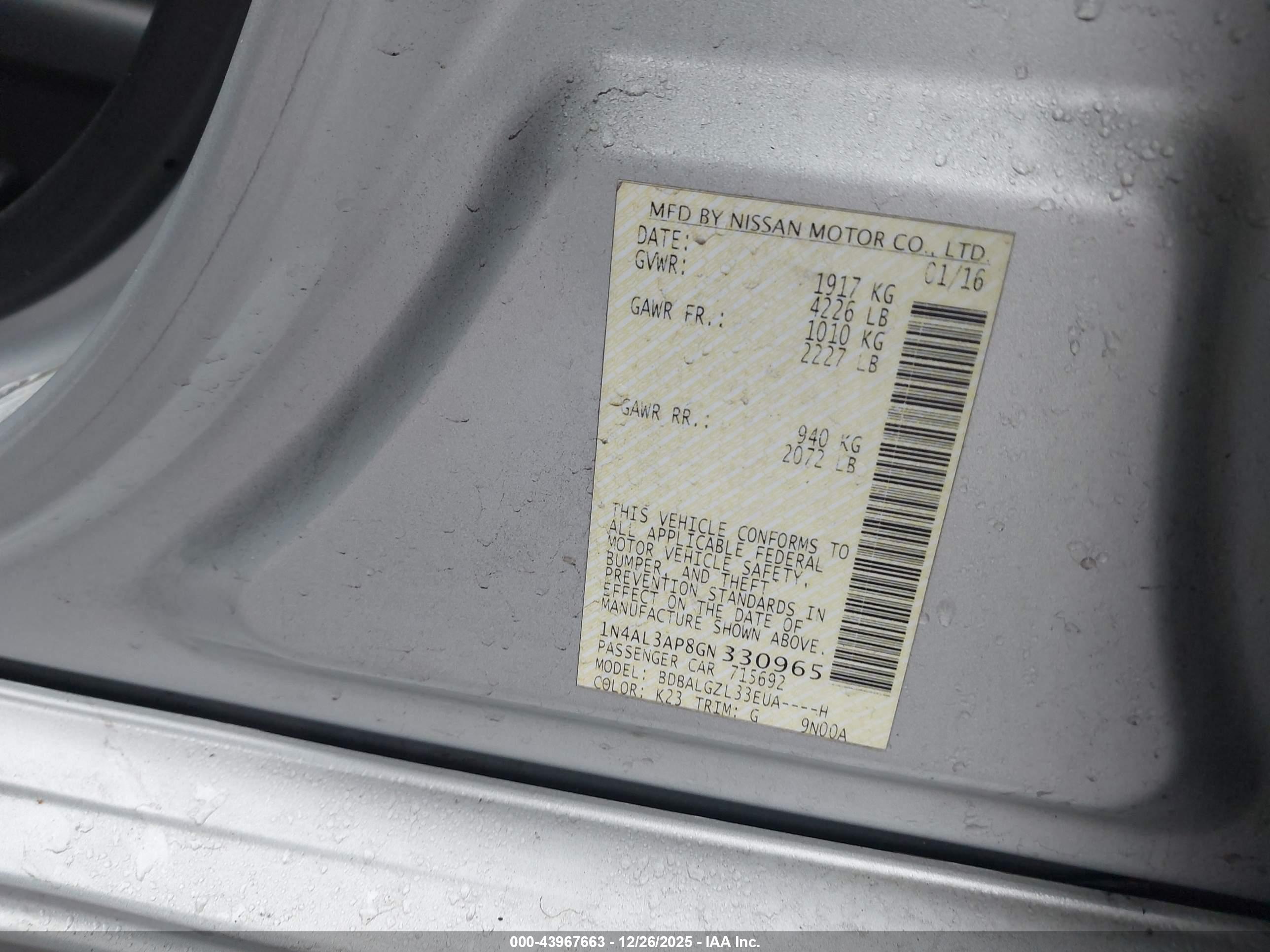 NISSAN ALTIMA image 9