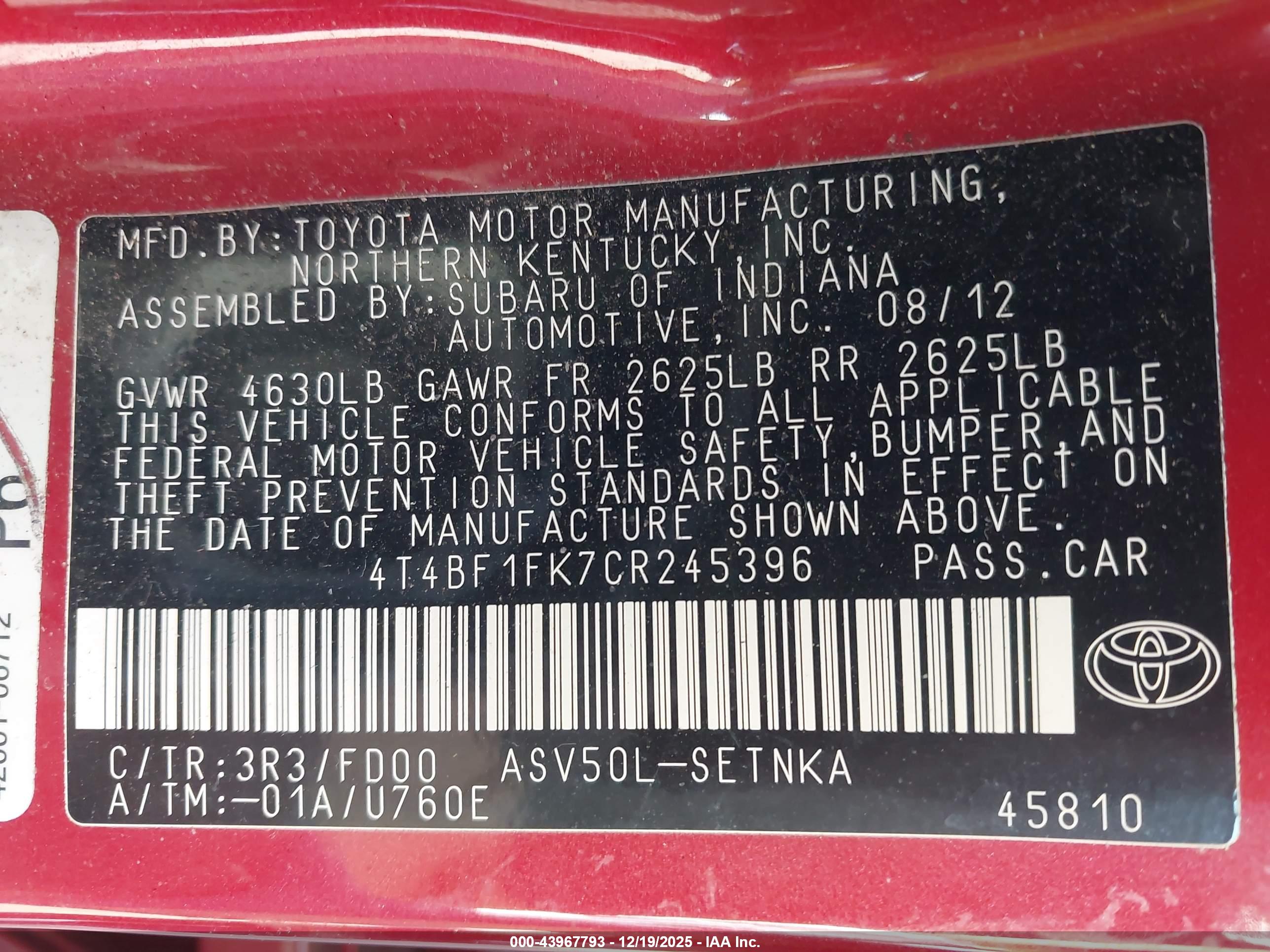 TOYOTA CAMRY image 9