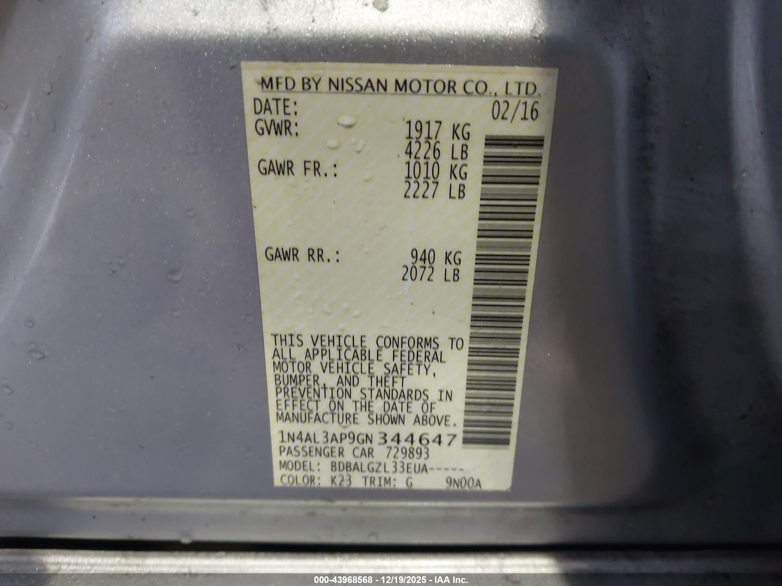 NISSAN ALTIMA image 9