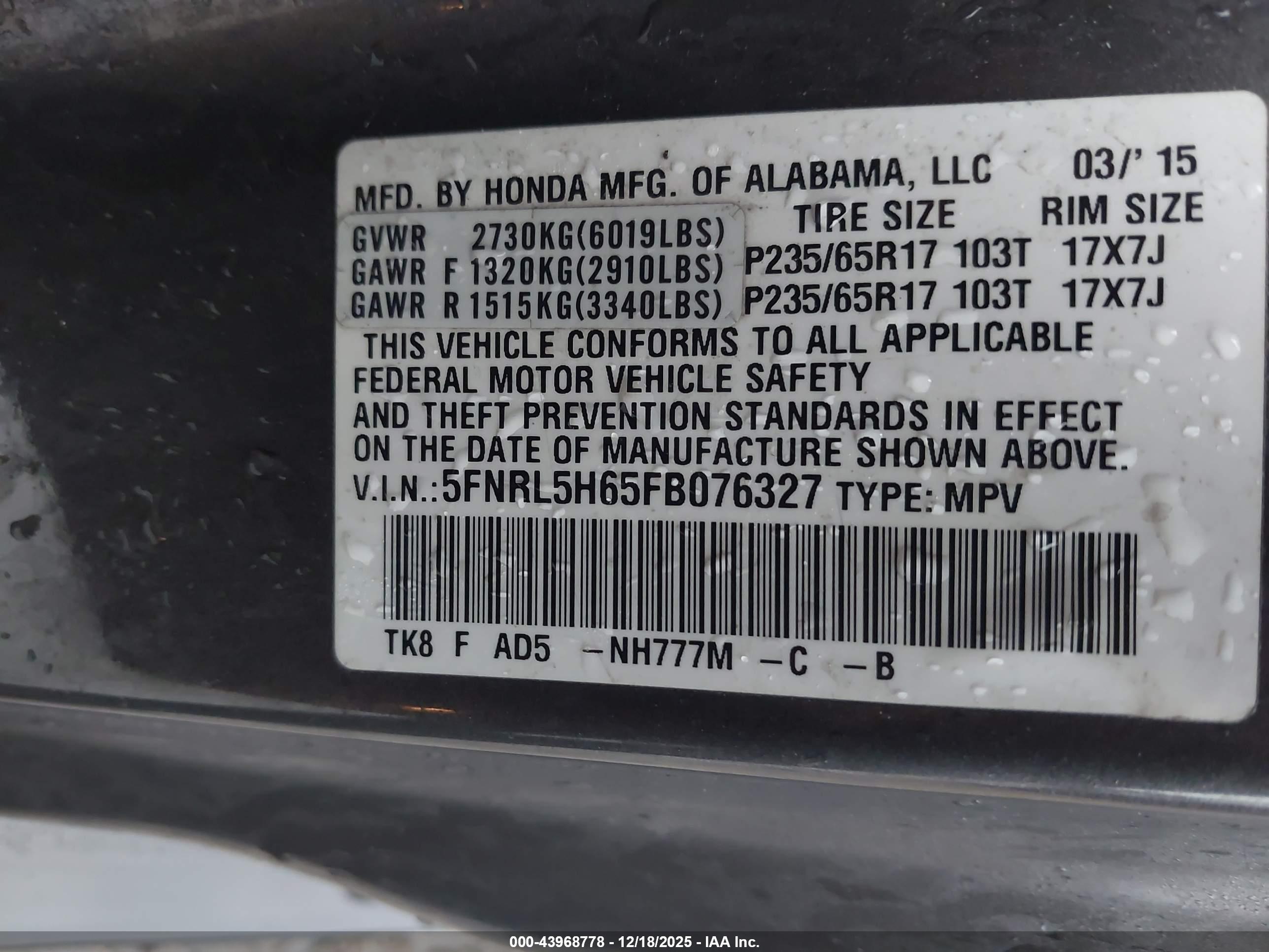 HONDA ODYSSEY image 9