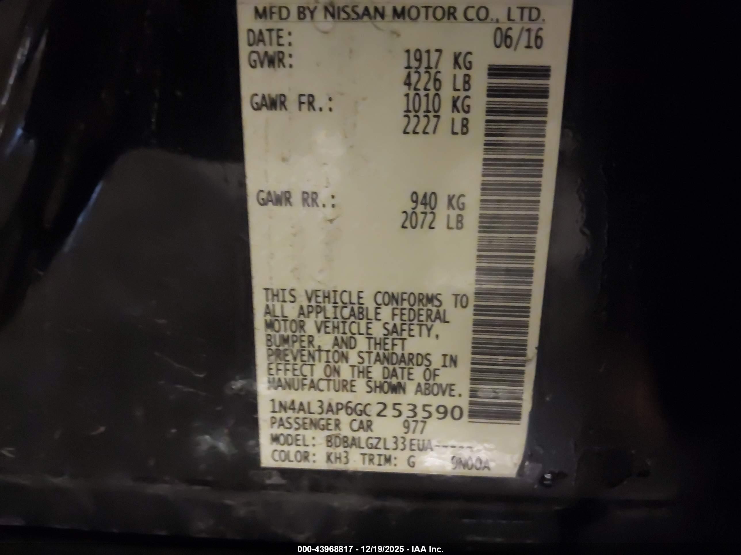 NISSAN ALTIMA image 9