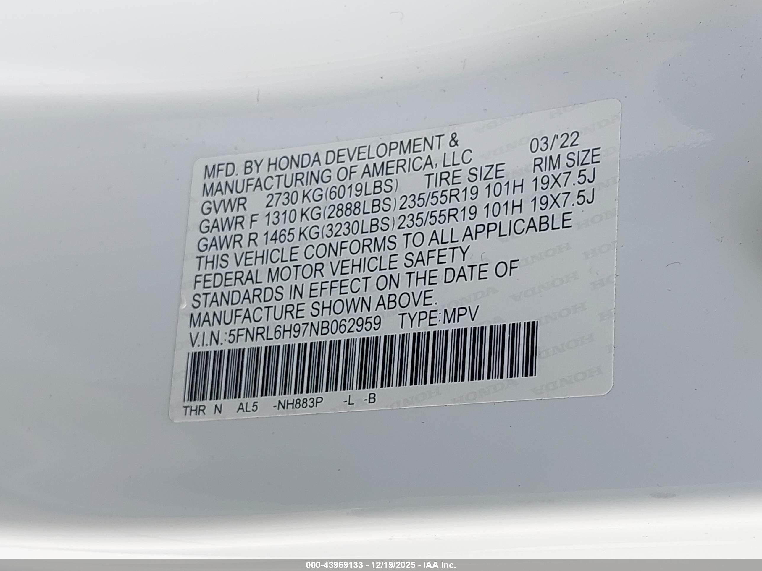 HONDA ODYSSEY image 9
