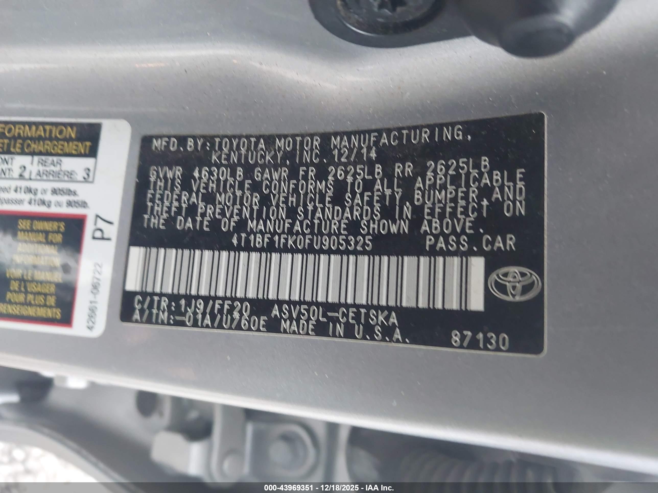 TOYOTA CAMRY image 9