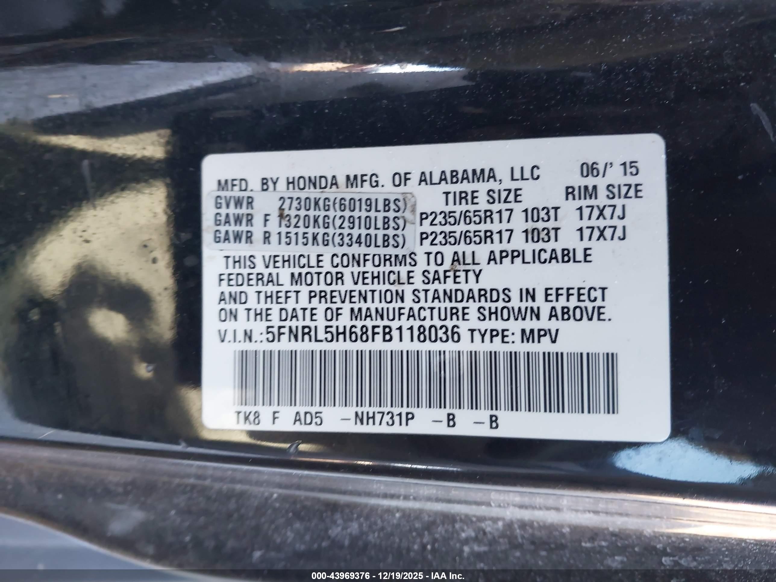 HONDA ODYSSEY image 9