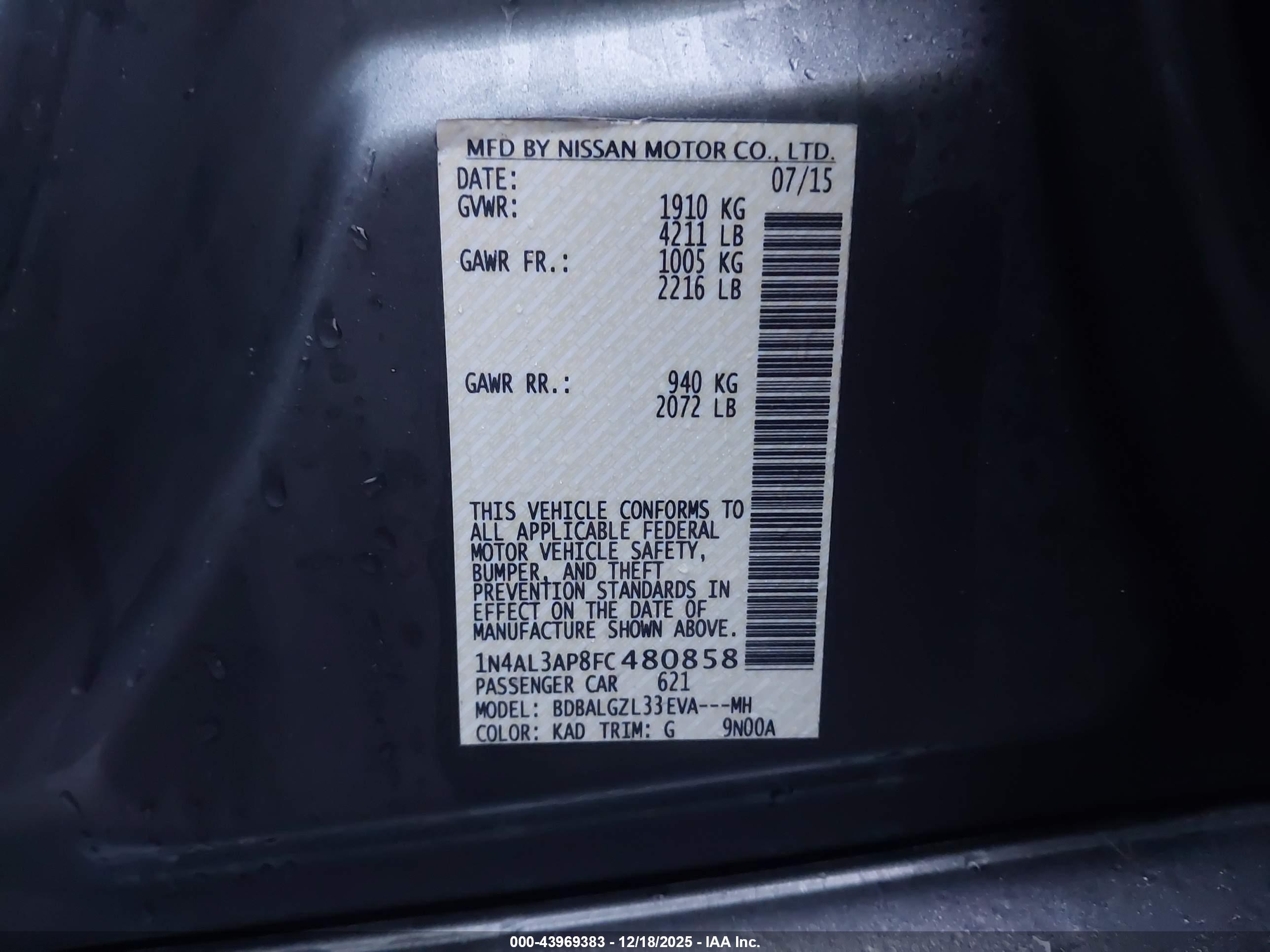 NISSAN ALTIMA image 9