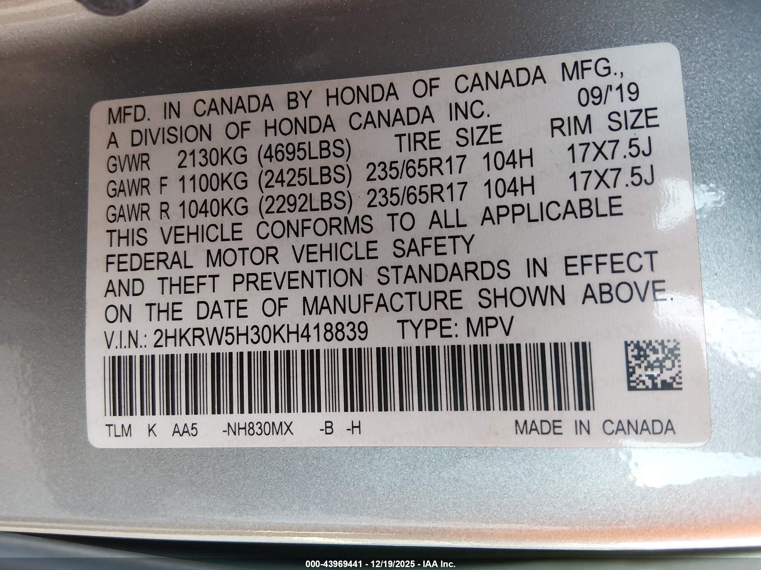 HONDA CR-V image 9