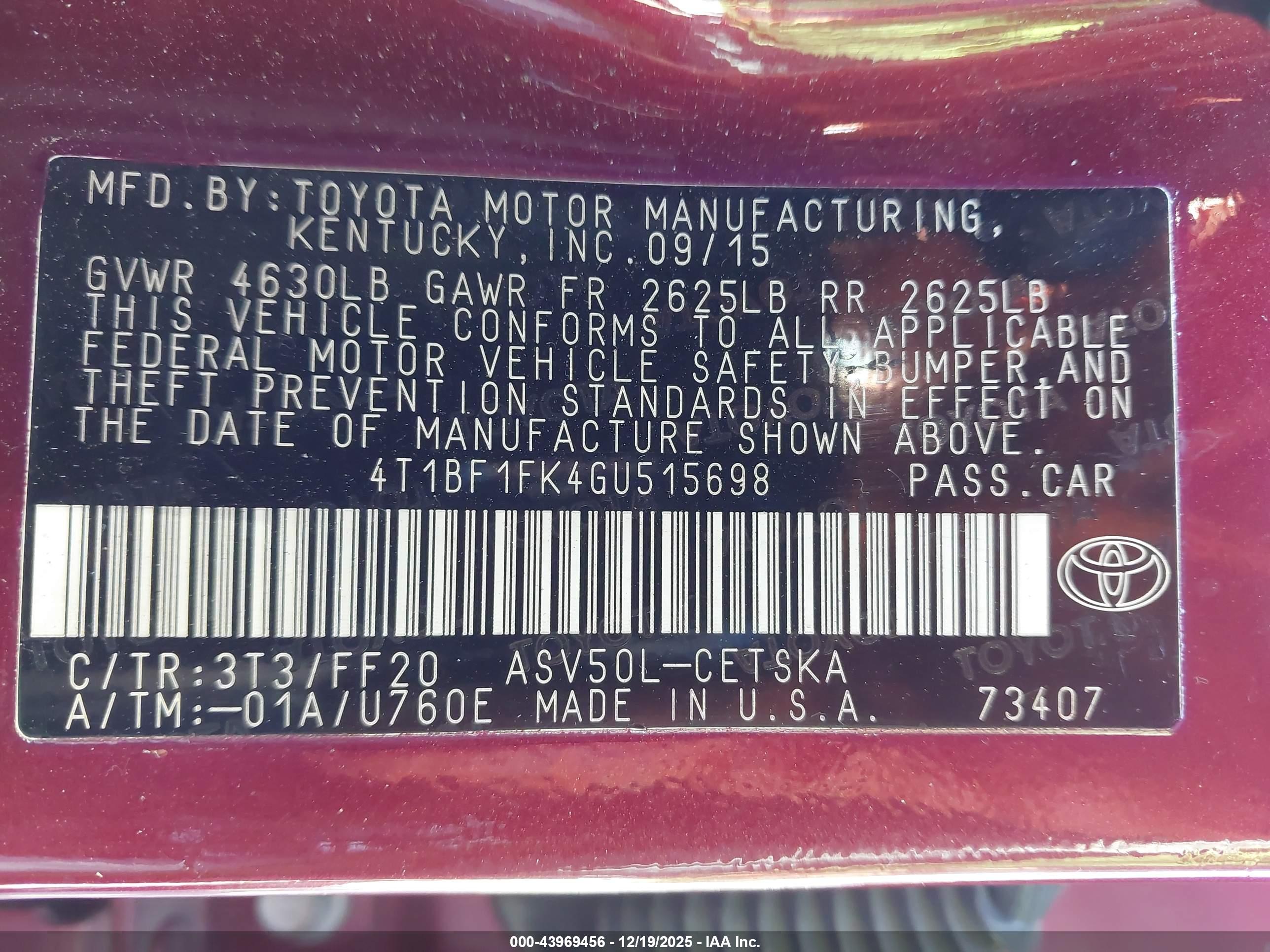 TOYOTA CAMRY image 9