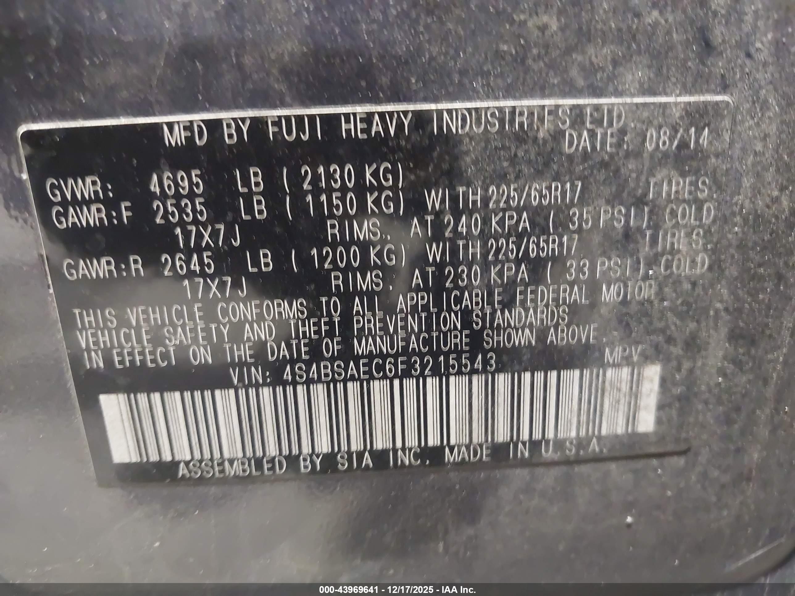SUBARU OUTBACK image 9