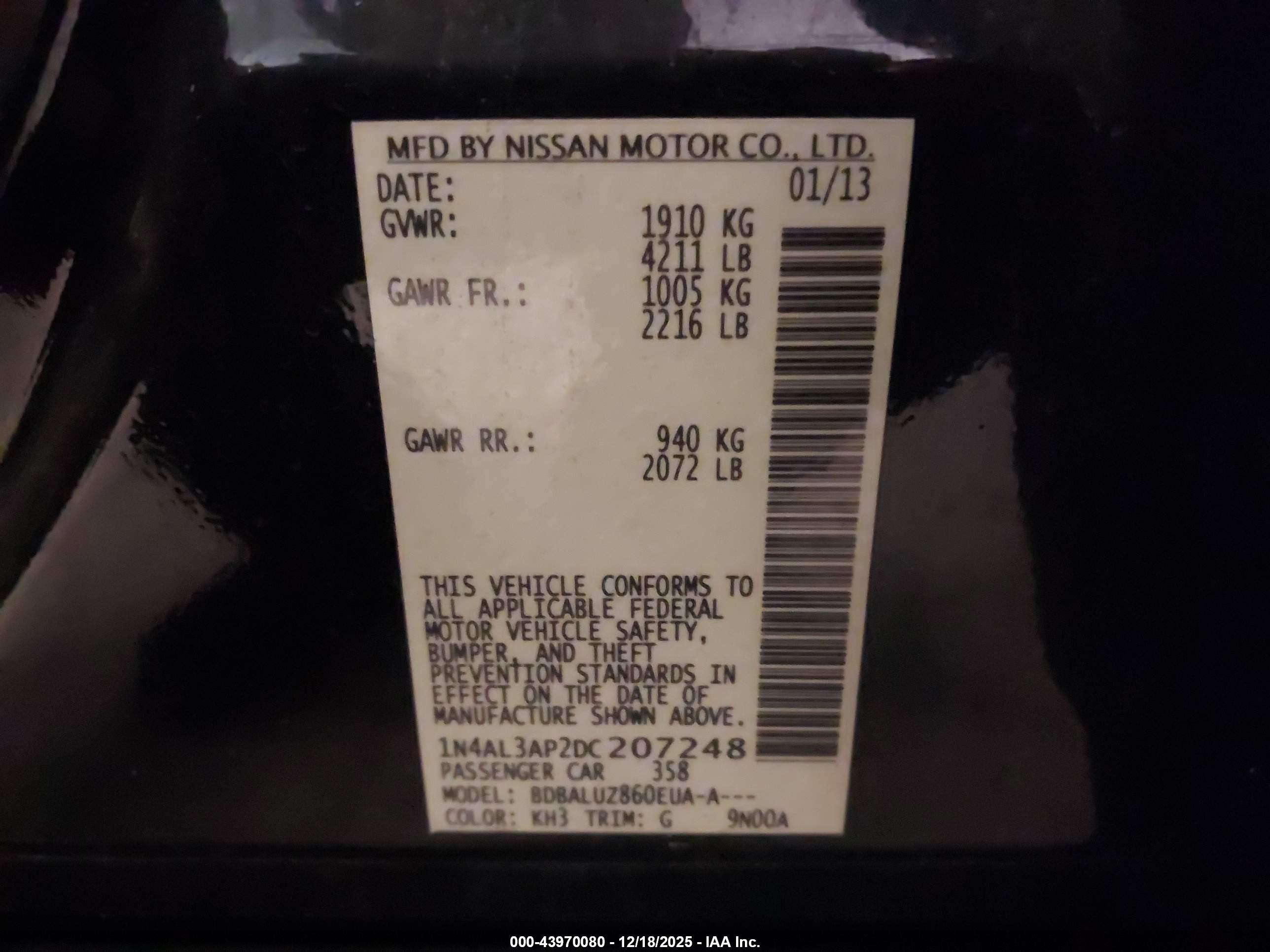 NISSAN ALTIMA image 9