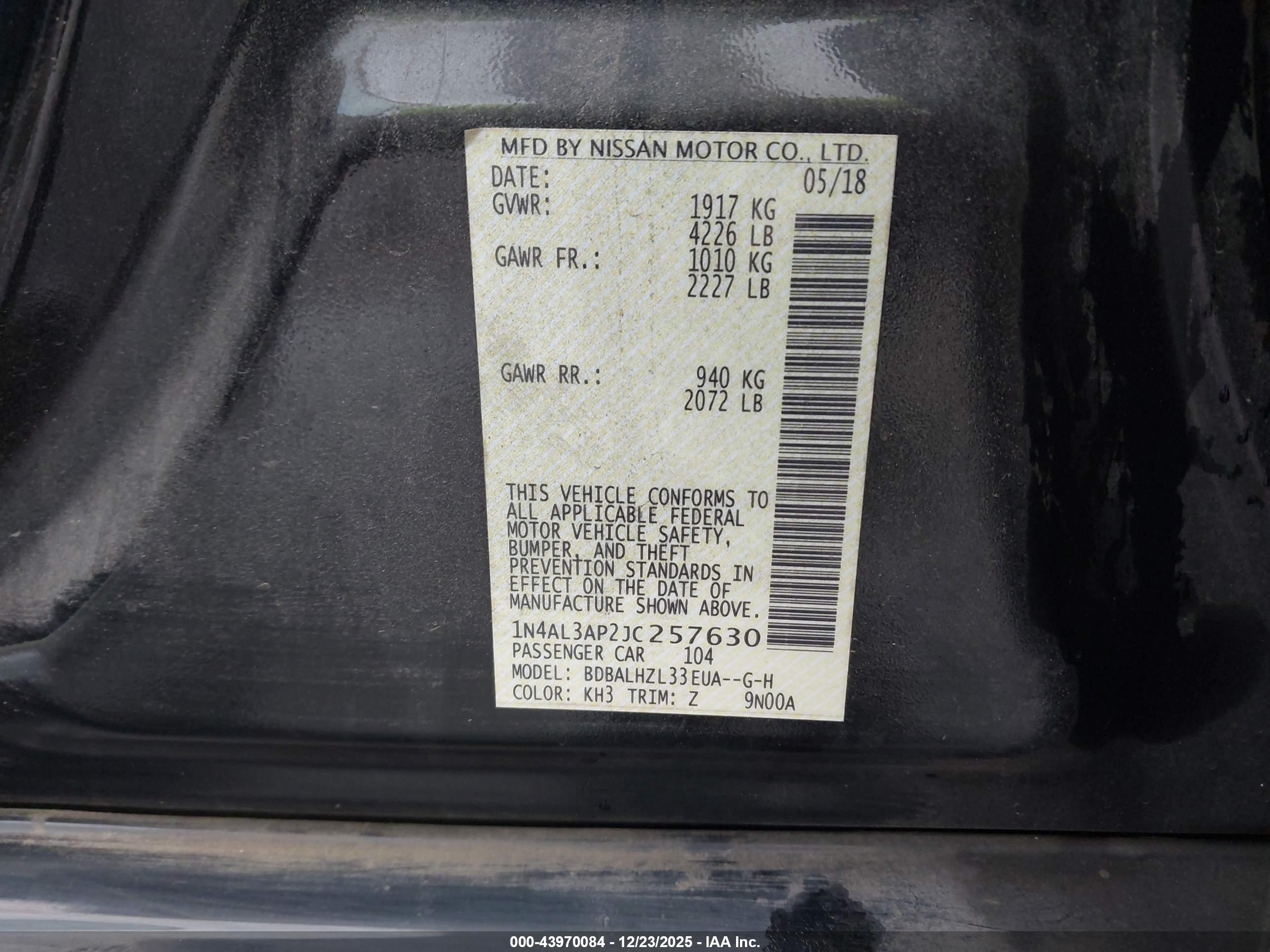 NISSAN ALTIMA image 9