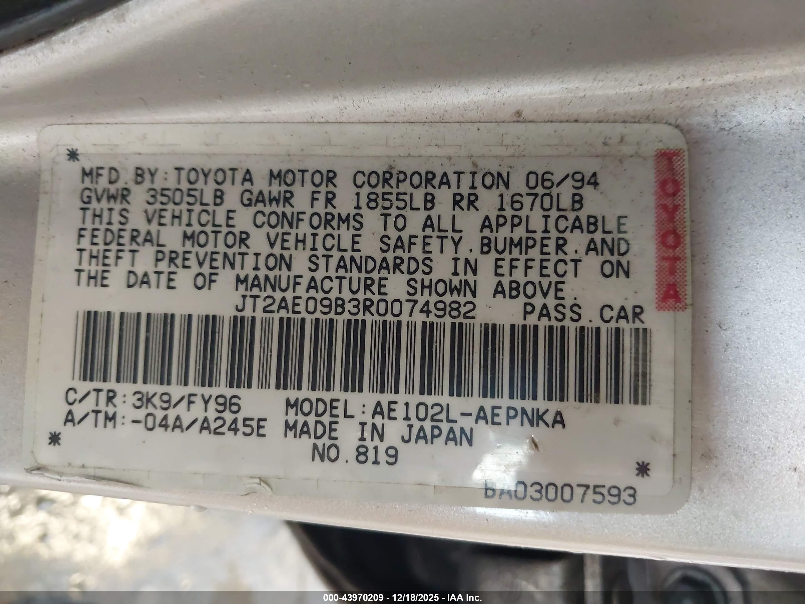 TOYOTA COROLLA image 9