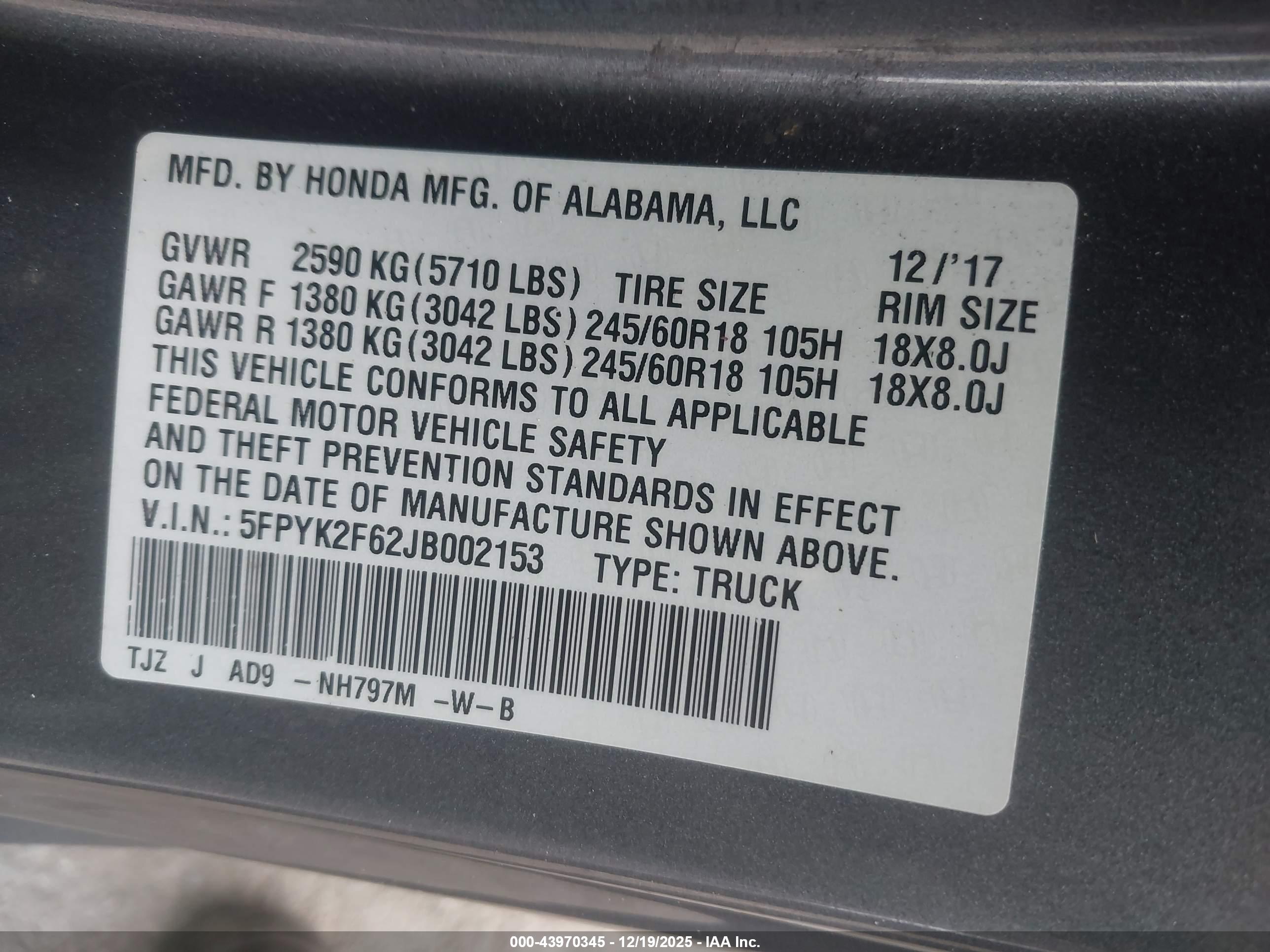 HONDA RIDGELINE image 9