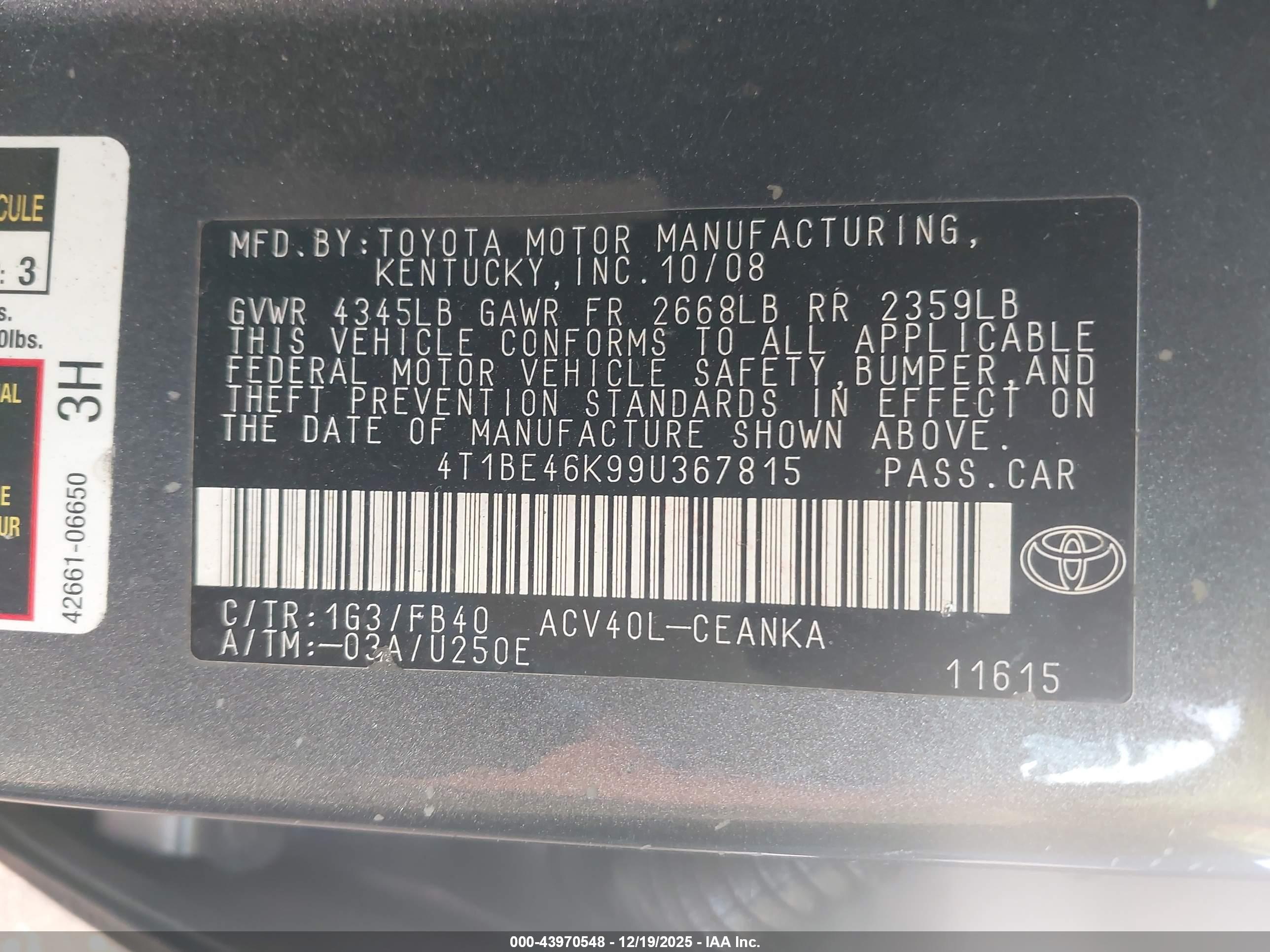 TOYOTA CAMRY image 9