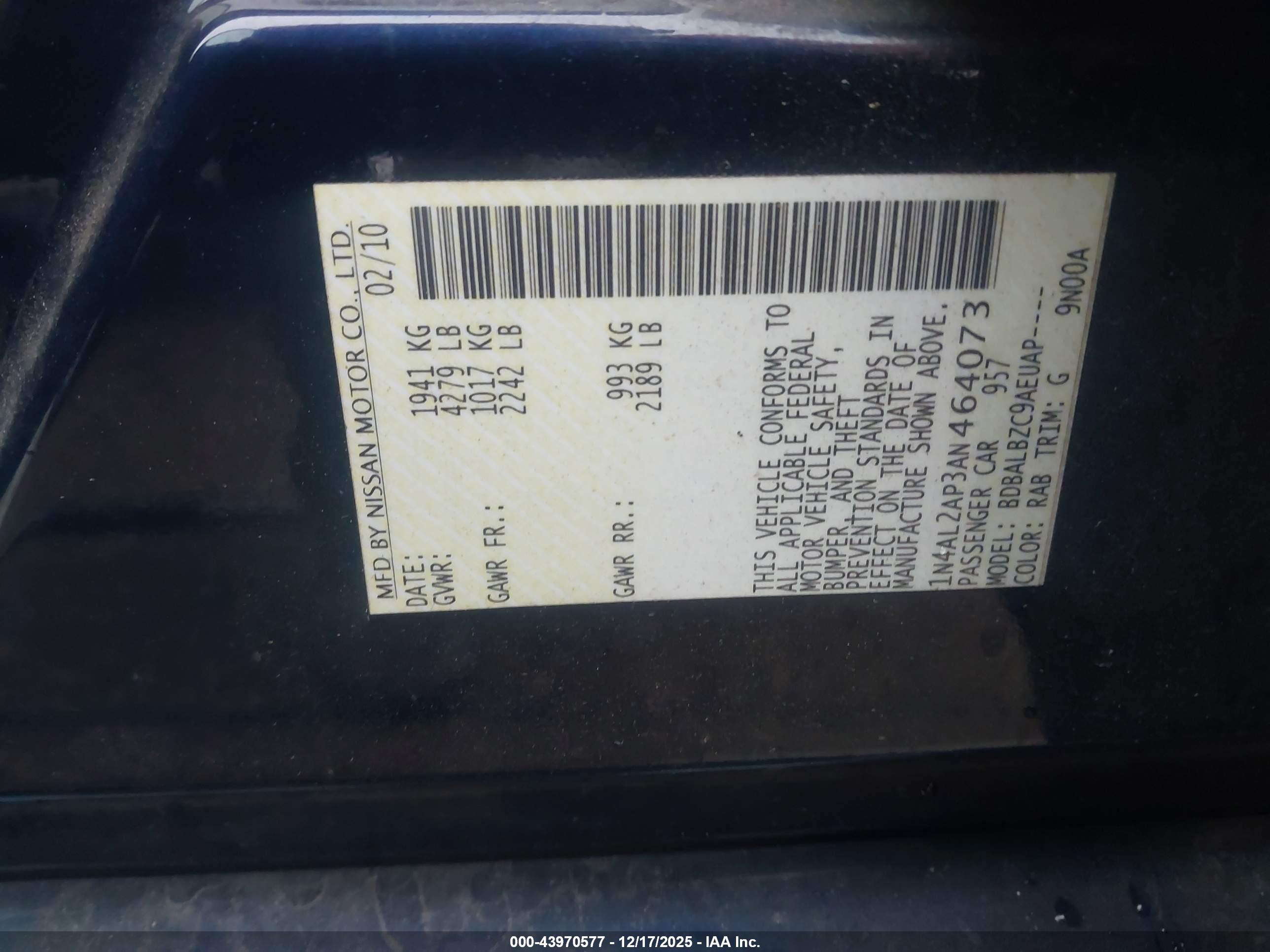 NISSAN ALTIMA image 9