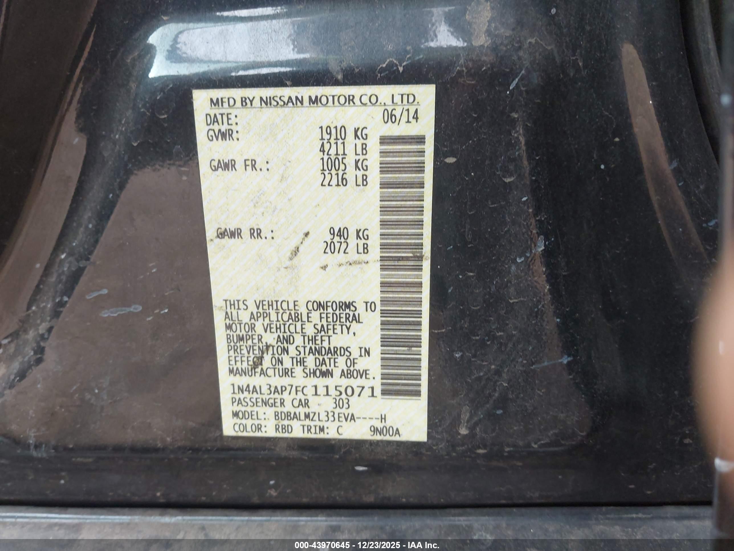 NISSAN ALTIMA image 9