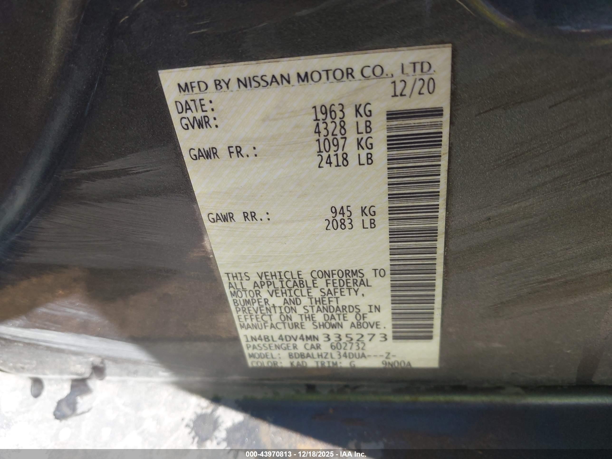 NISSAN ALTIMA image 9