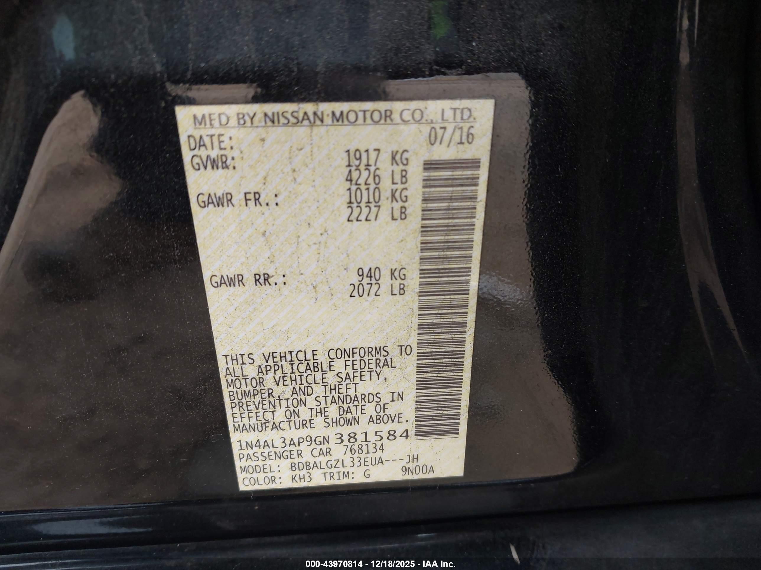 NISSAN ALTIMA image 9