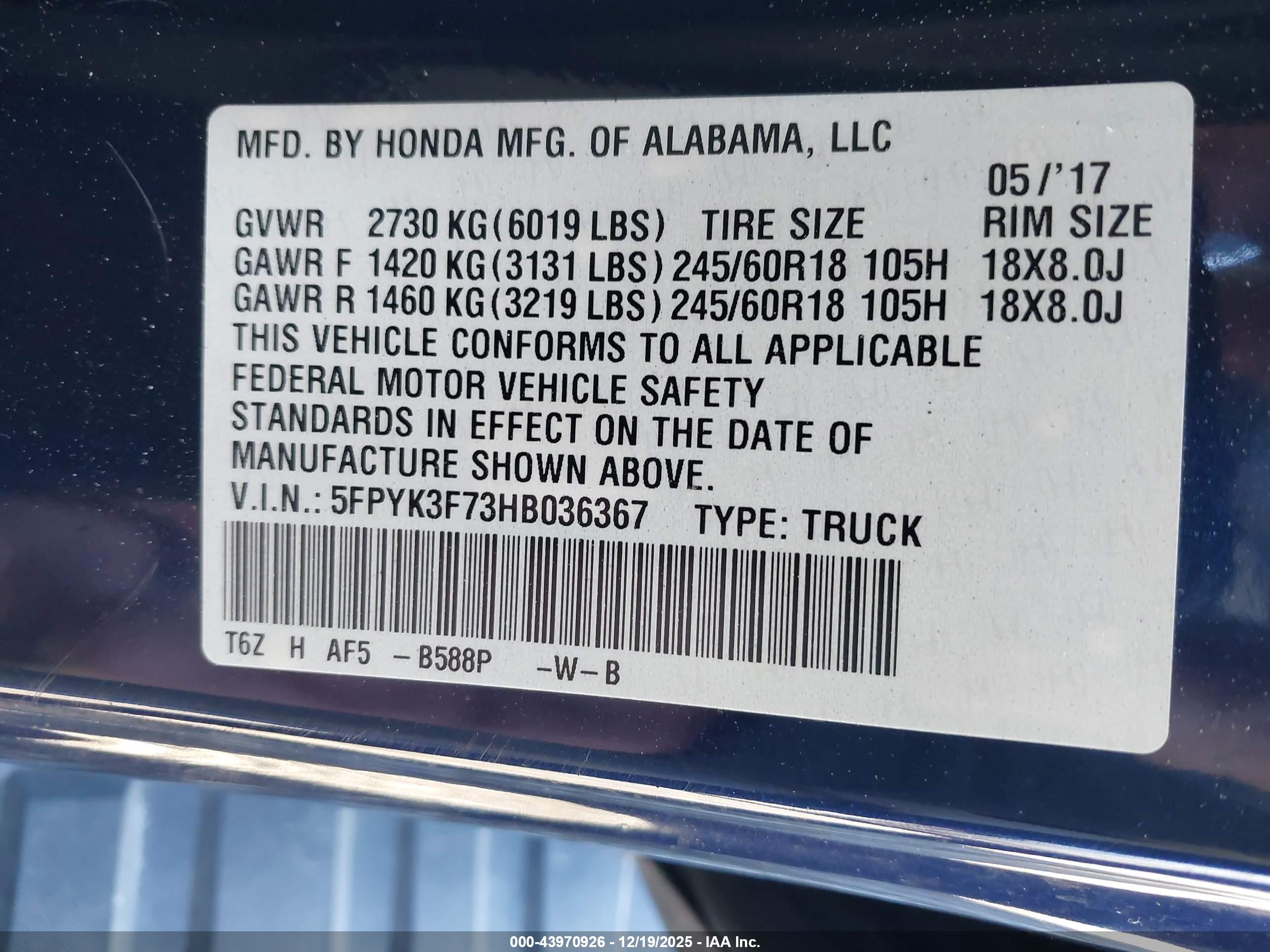 HONDA RIDGELINE image 9
