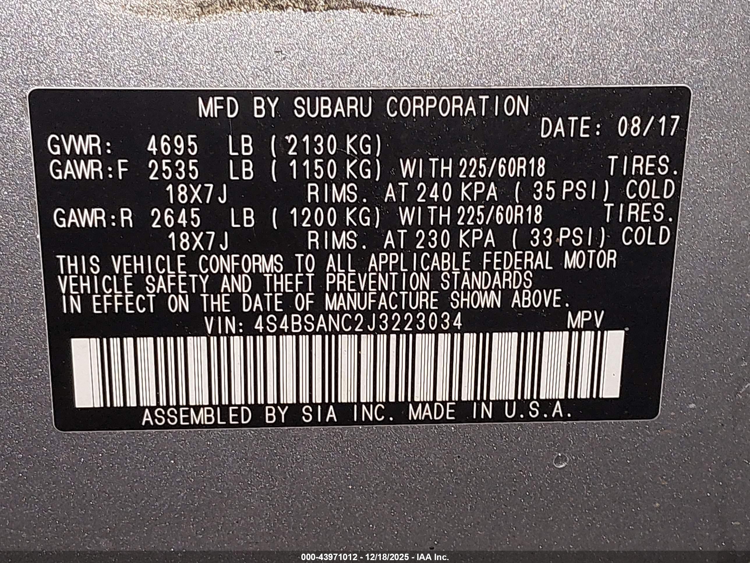 SUBARU OUTBACK image 9