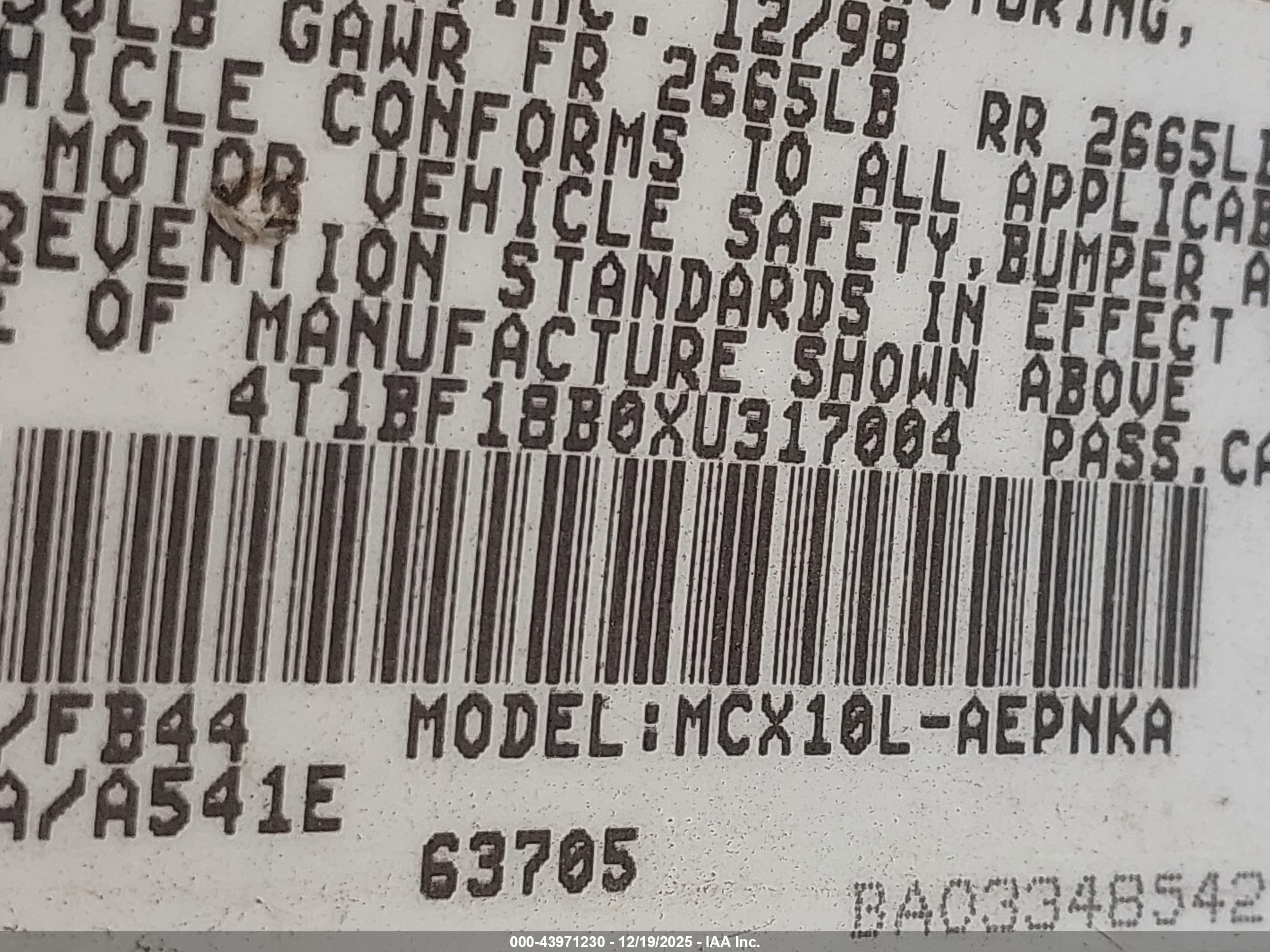 TOYOTA AVALON image 9