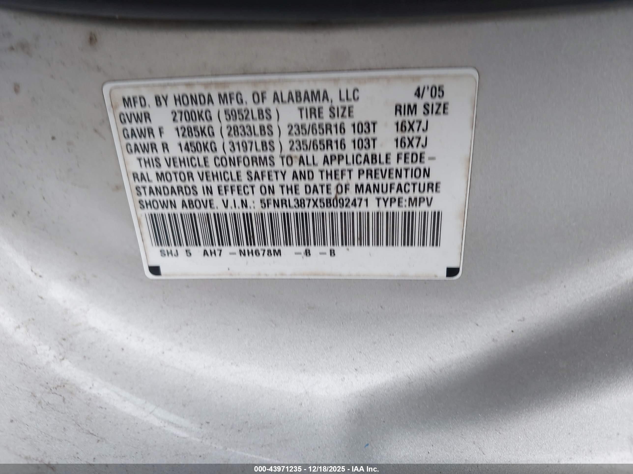 HONDA ODYSSEY image 9