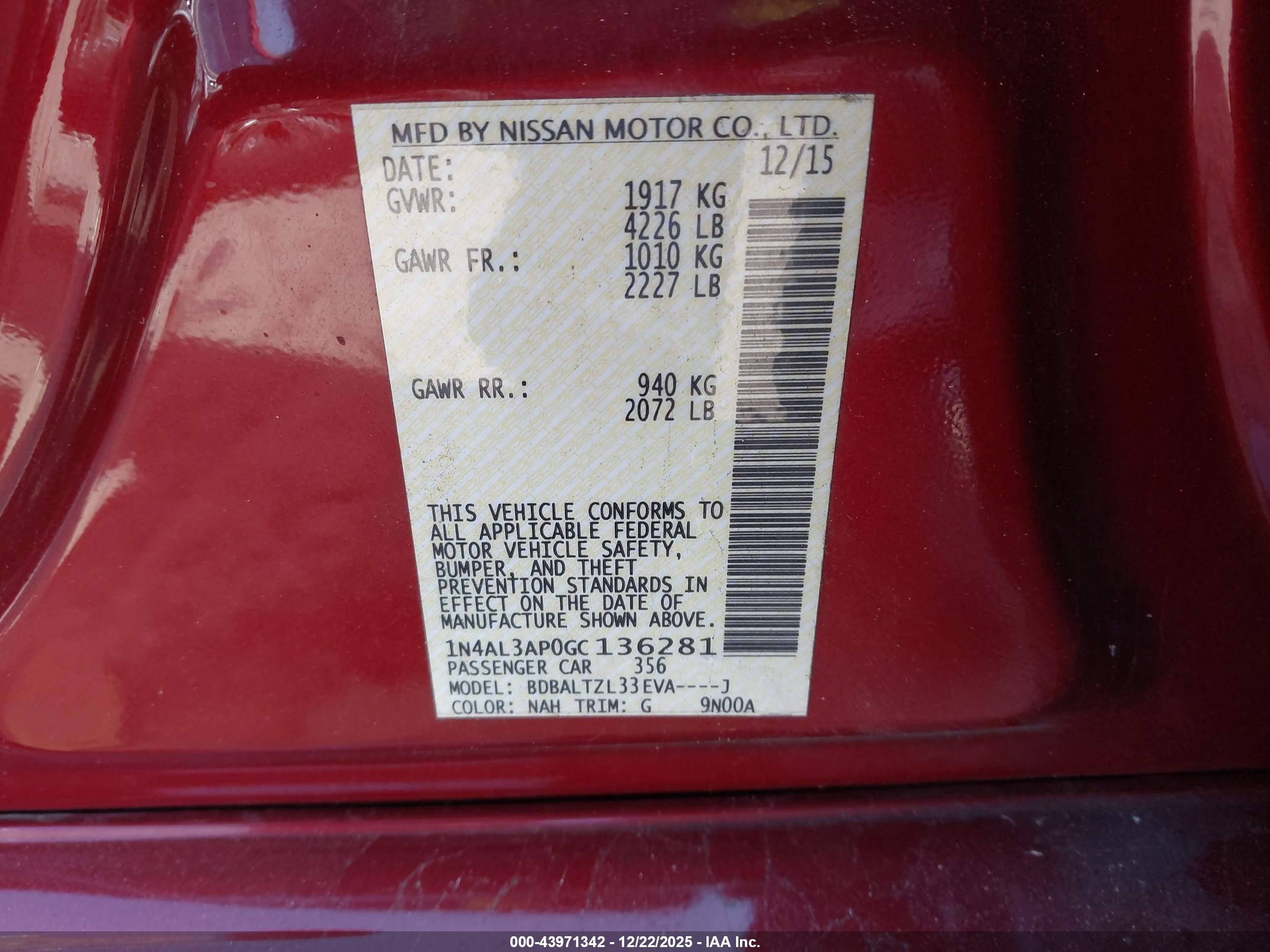 NISSAN ALTIMA image 9