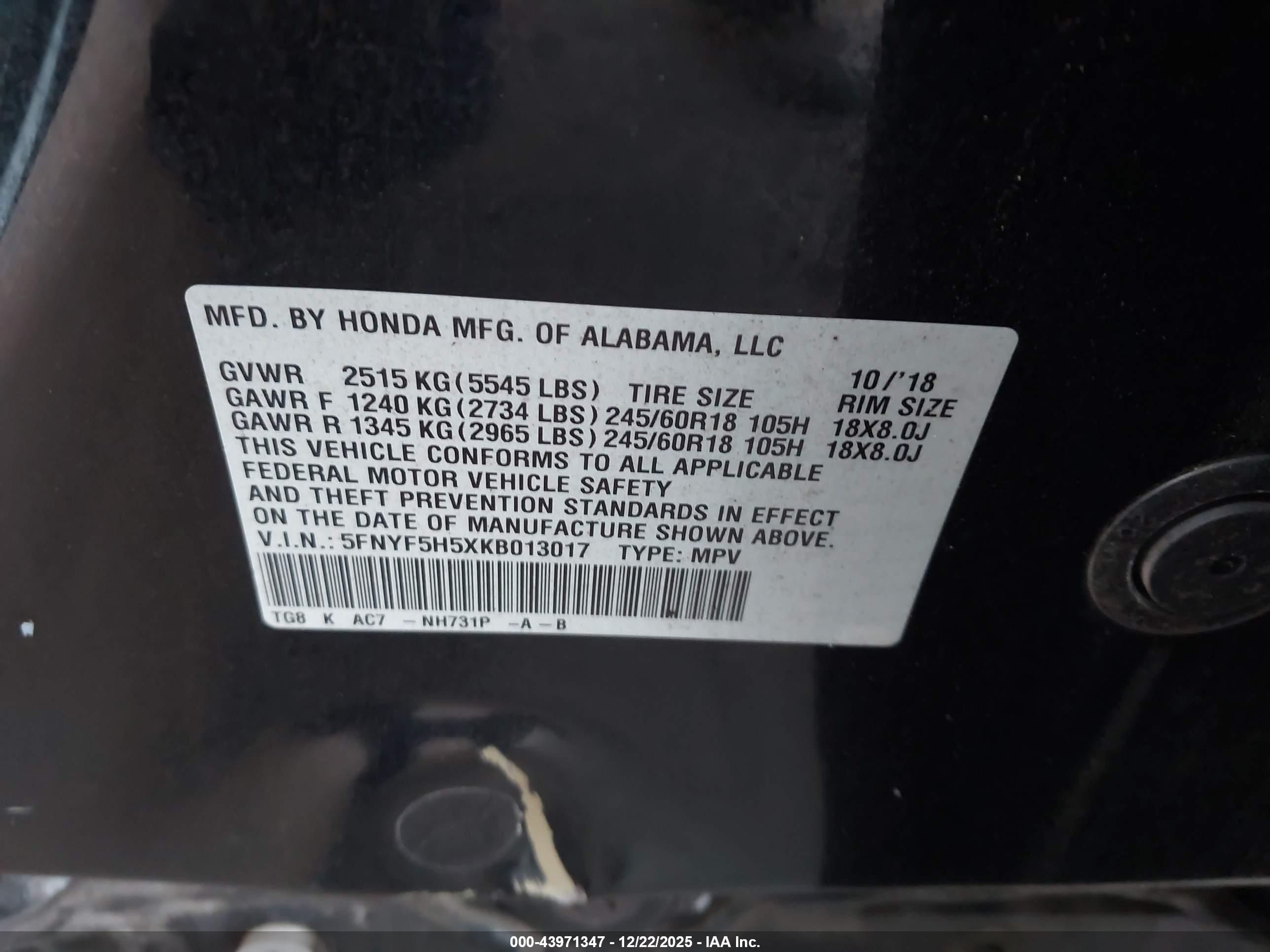 HONDA PILOT image 9