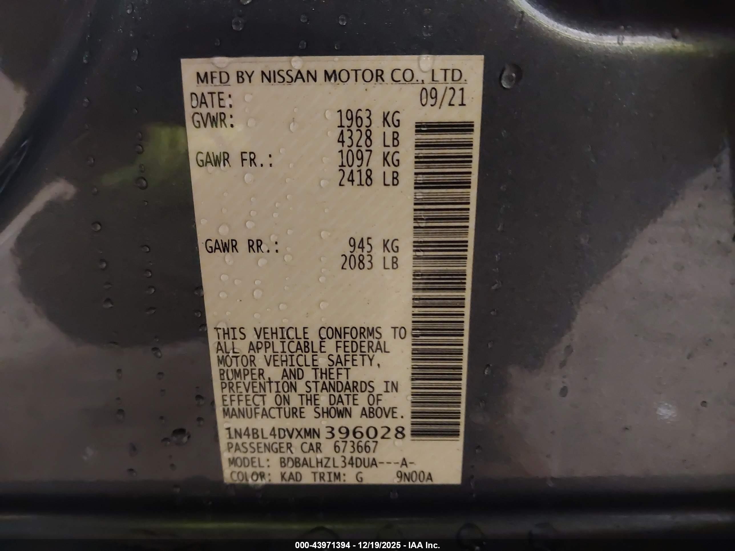 NISSAN ALTIMA image 9
