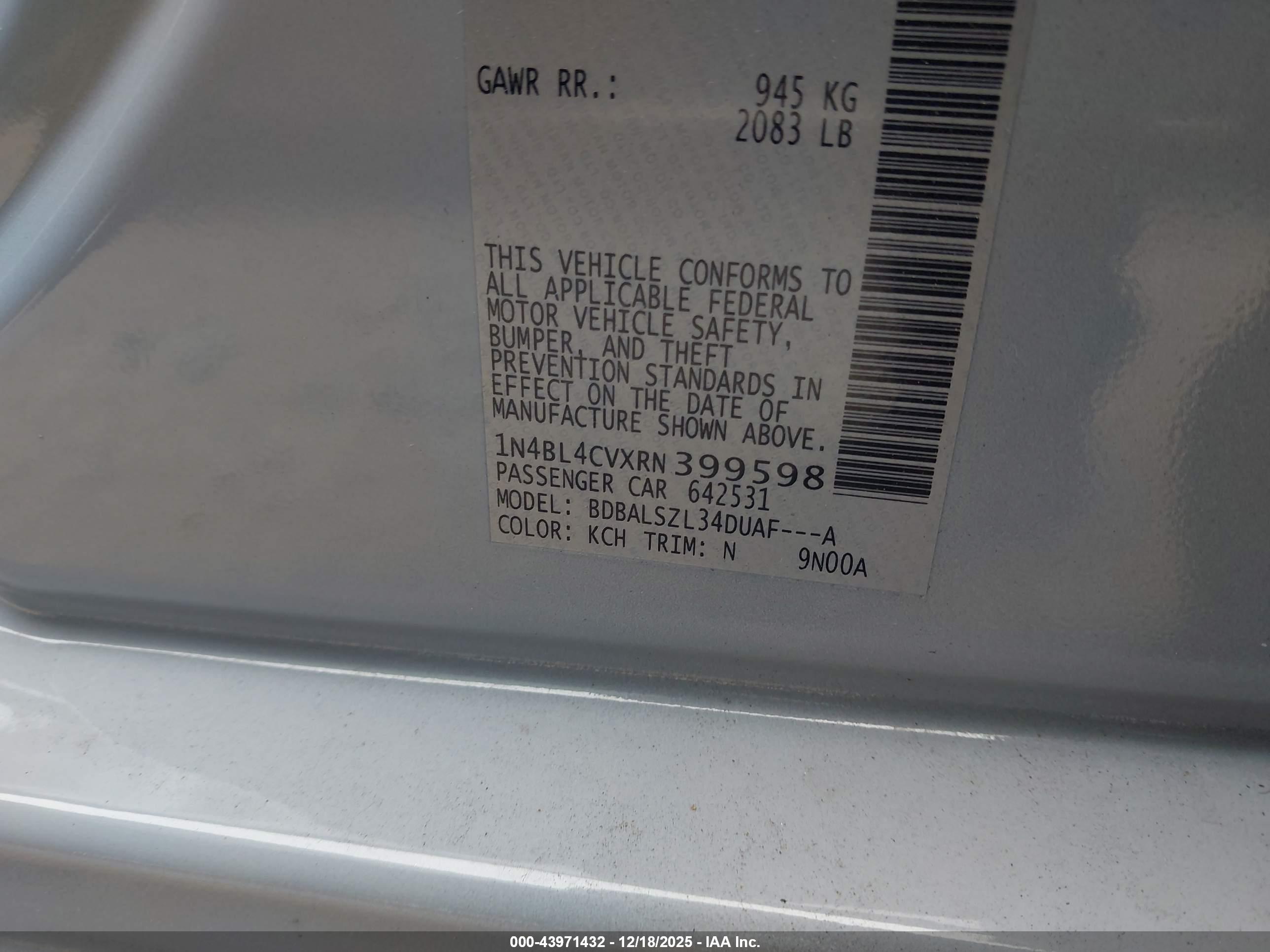 NISSAN ALTIMA image 9