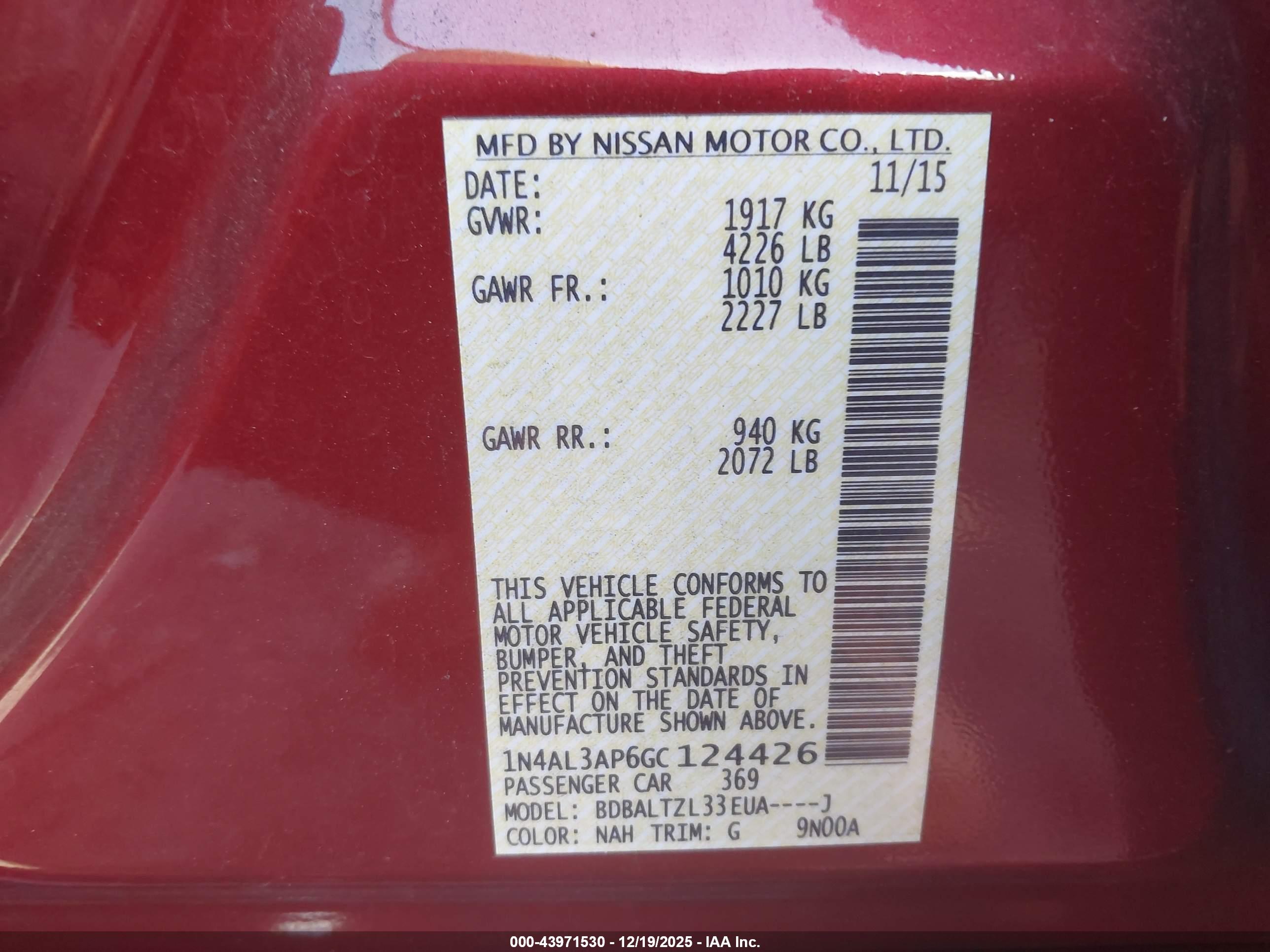 NISSAN ALTIMA image 9