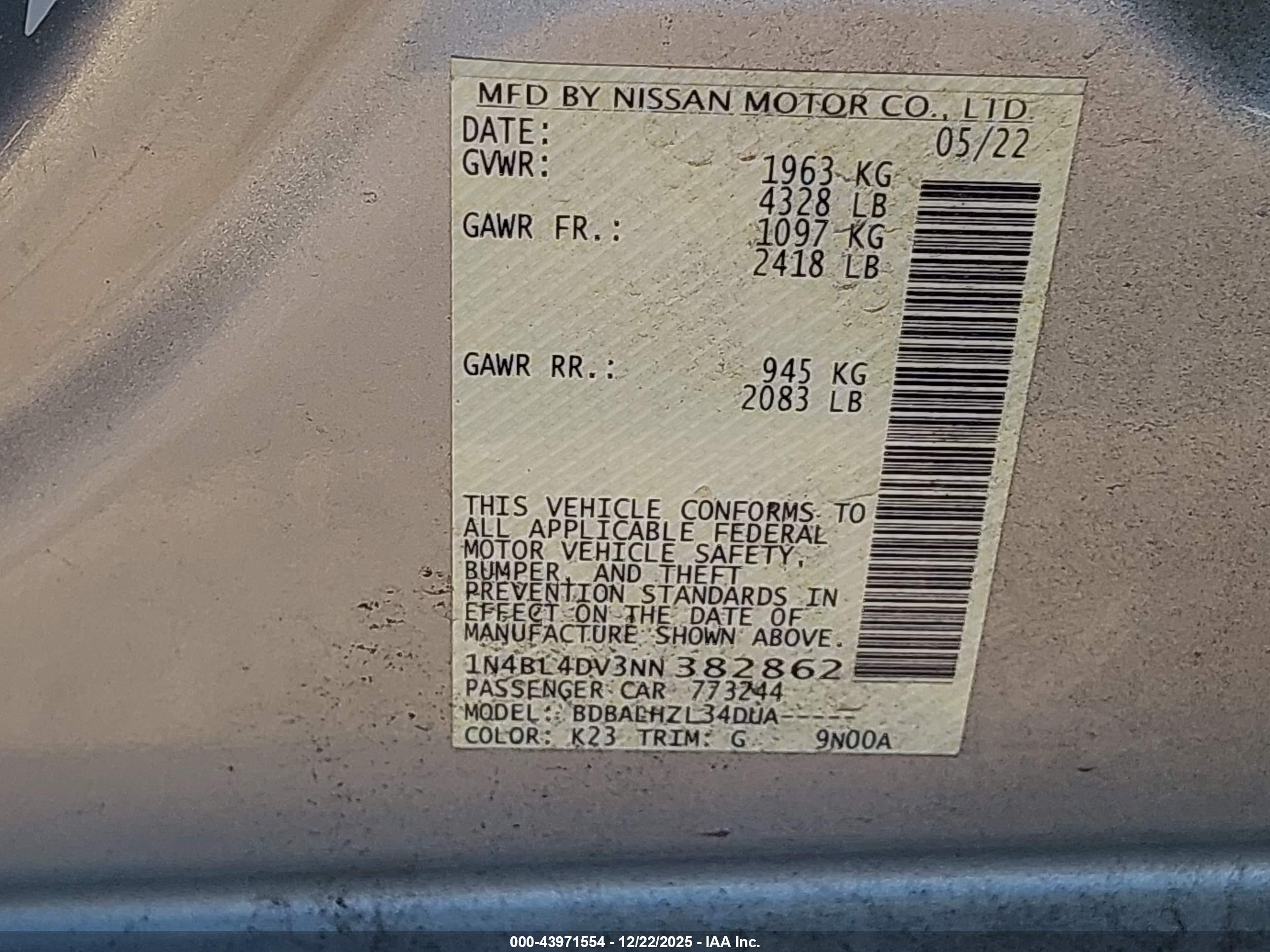 NISSAN ALTIMA image 9