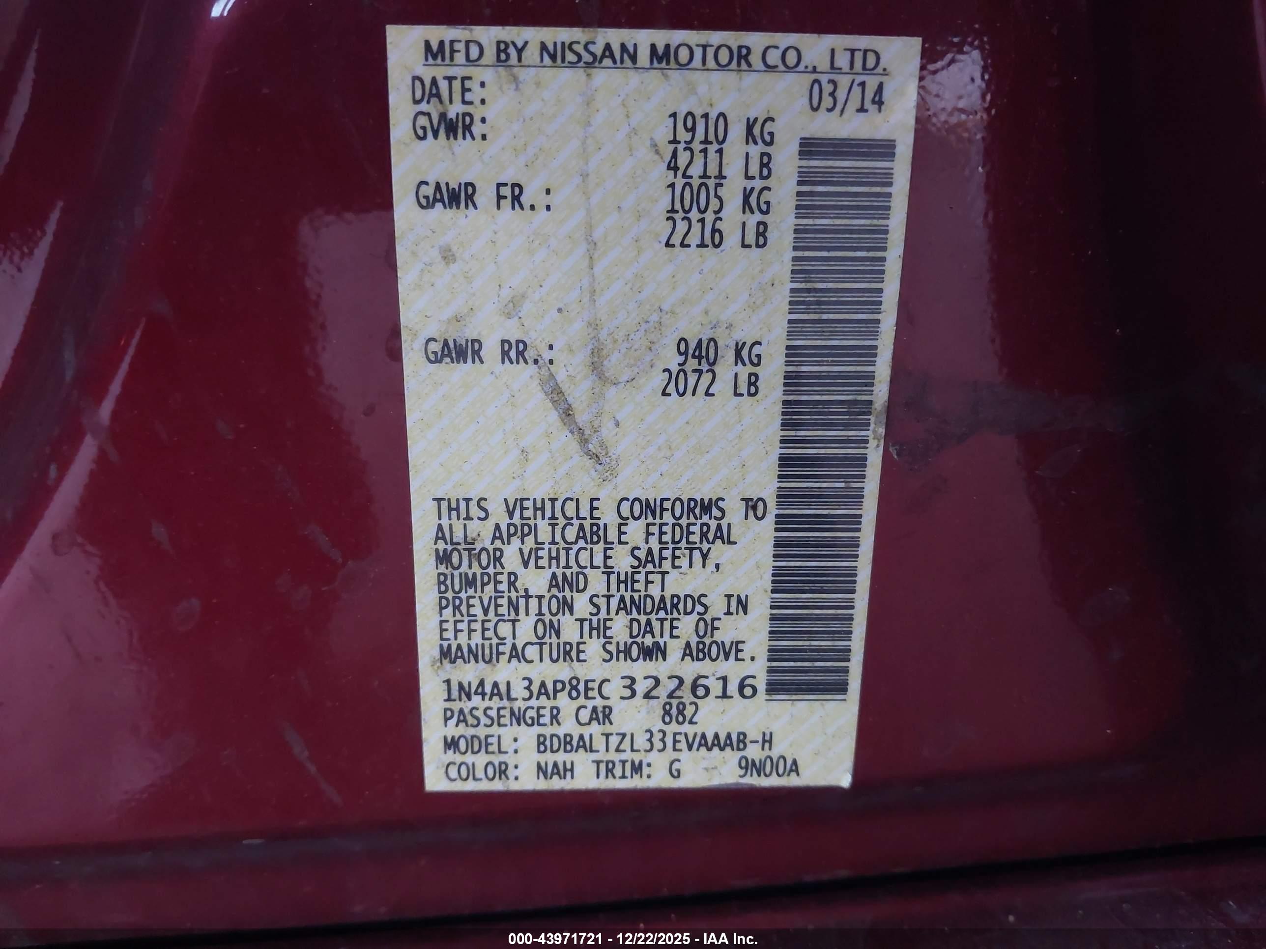 NISSAN ALTIMA image 9