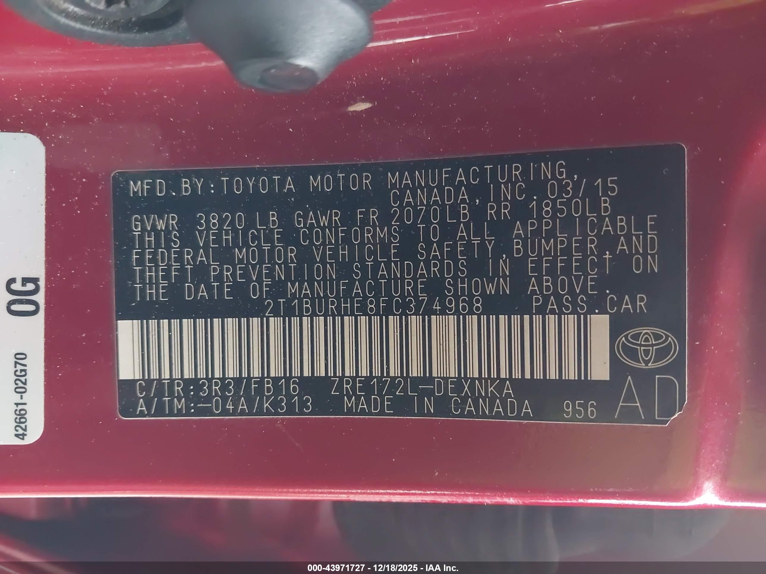 TOYOTA COROLLA image 9