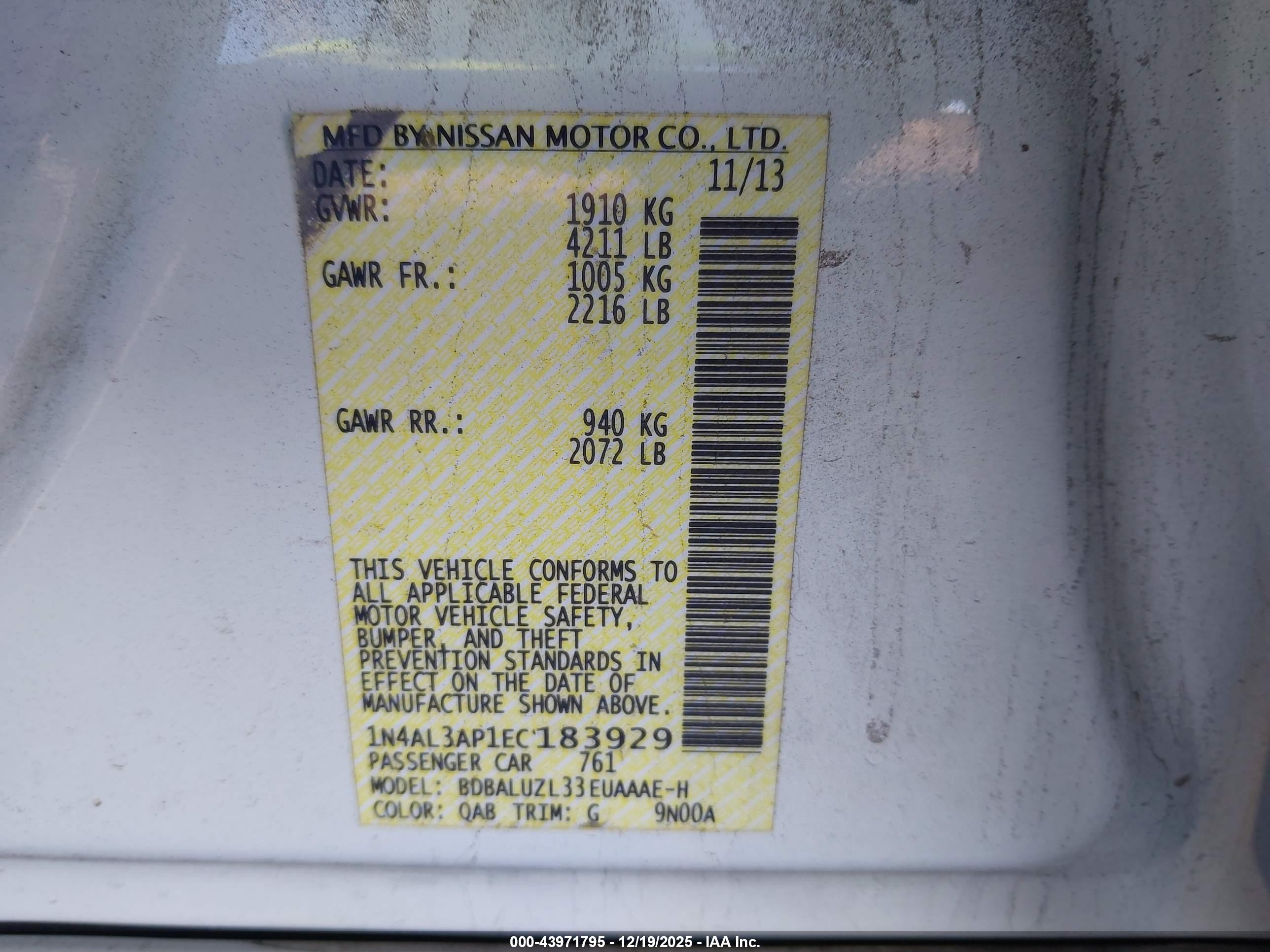 NISSAN ALTIMA image 9