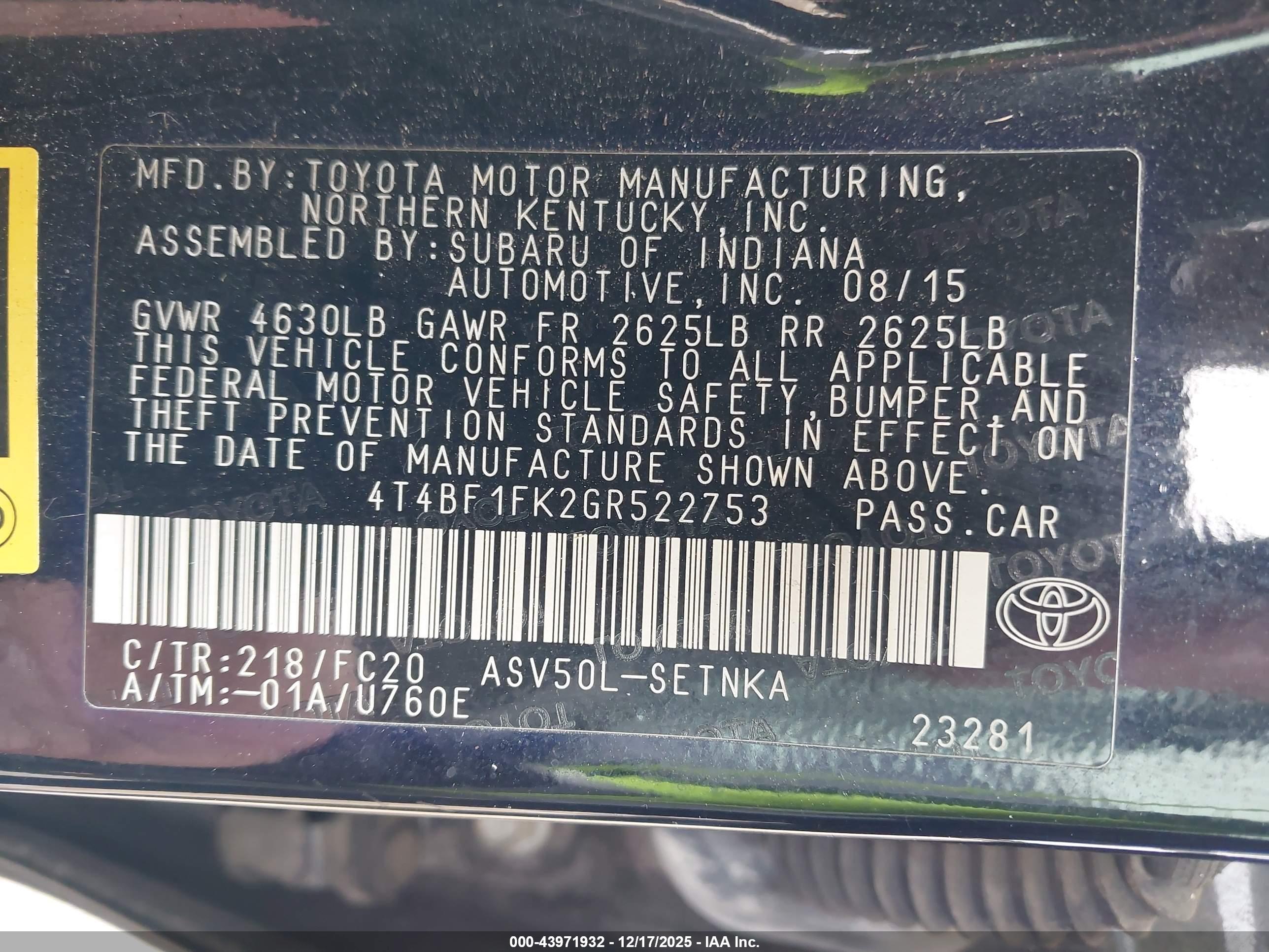 TOYOTA CAMRY image 9