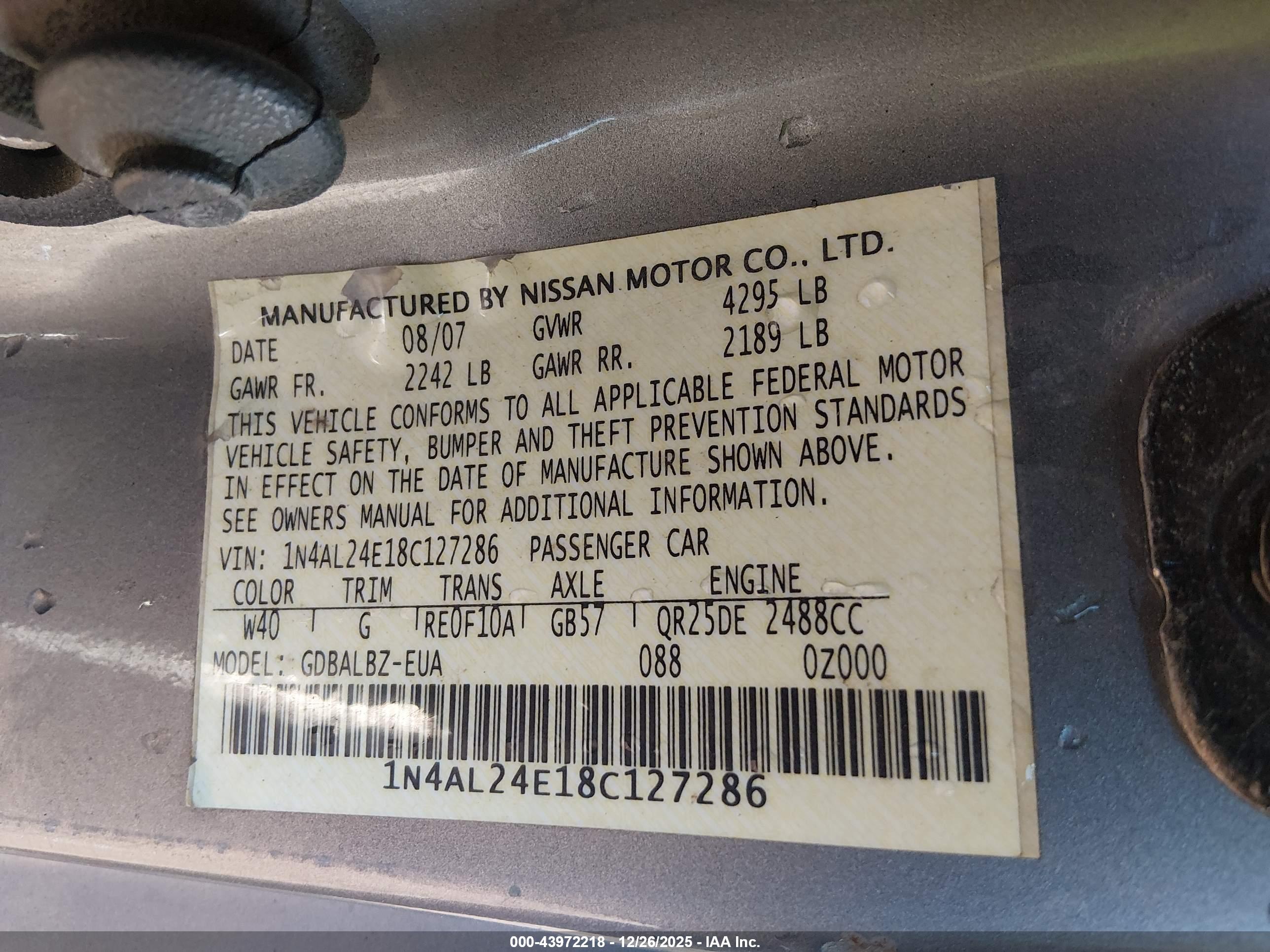 NISSAN ALTIMA image 9
