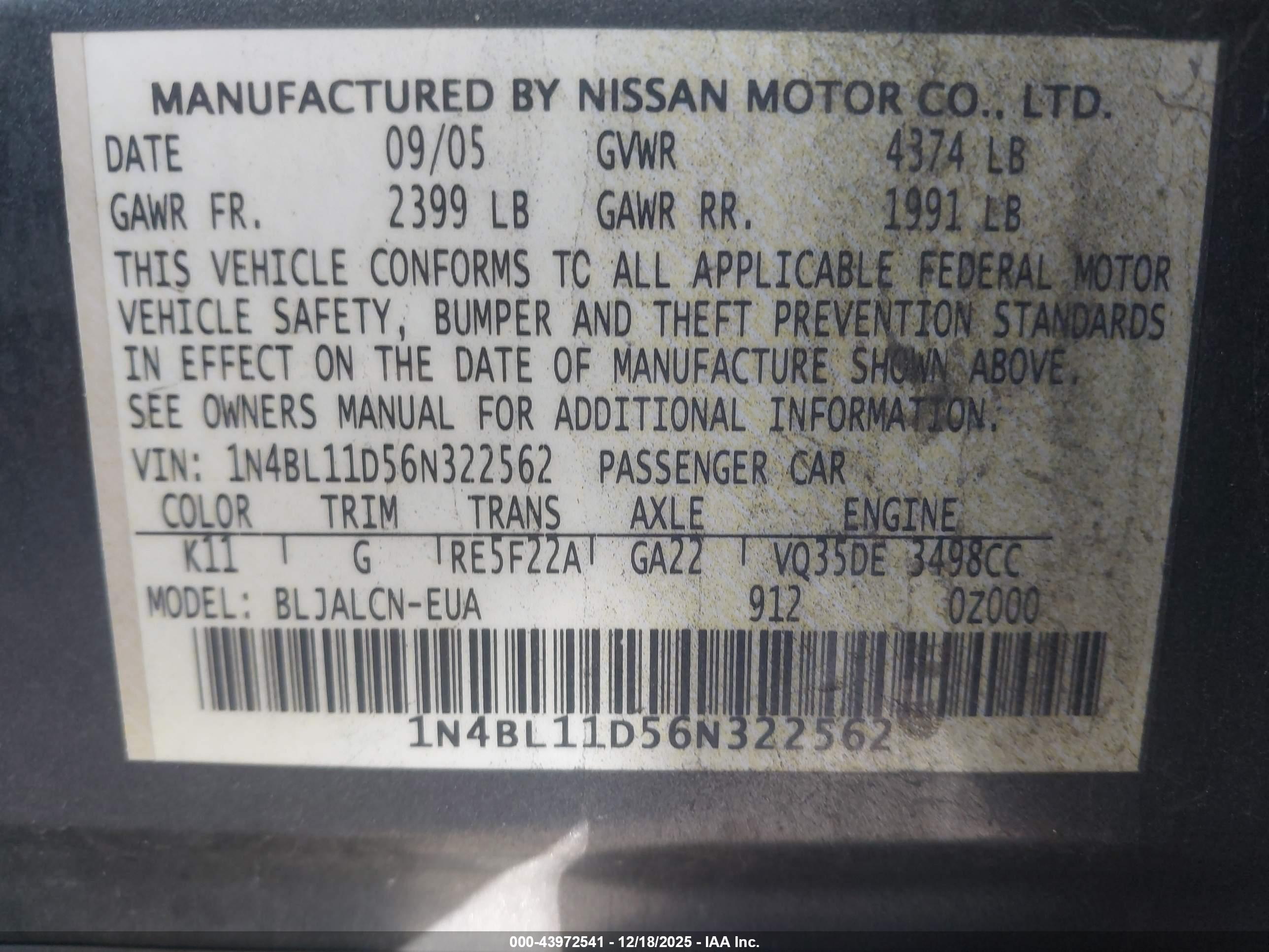 NISSAN ALTIMA image 9