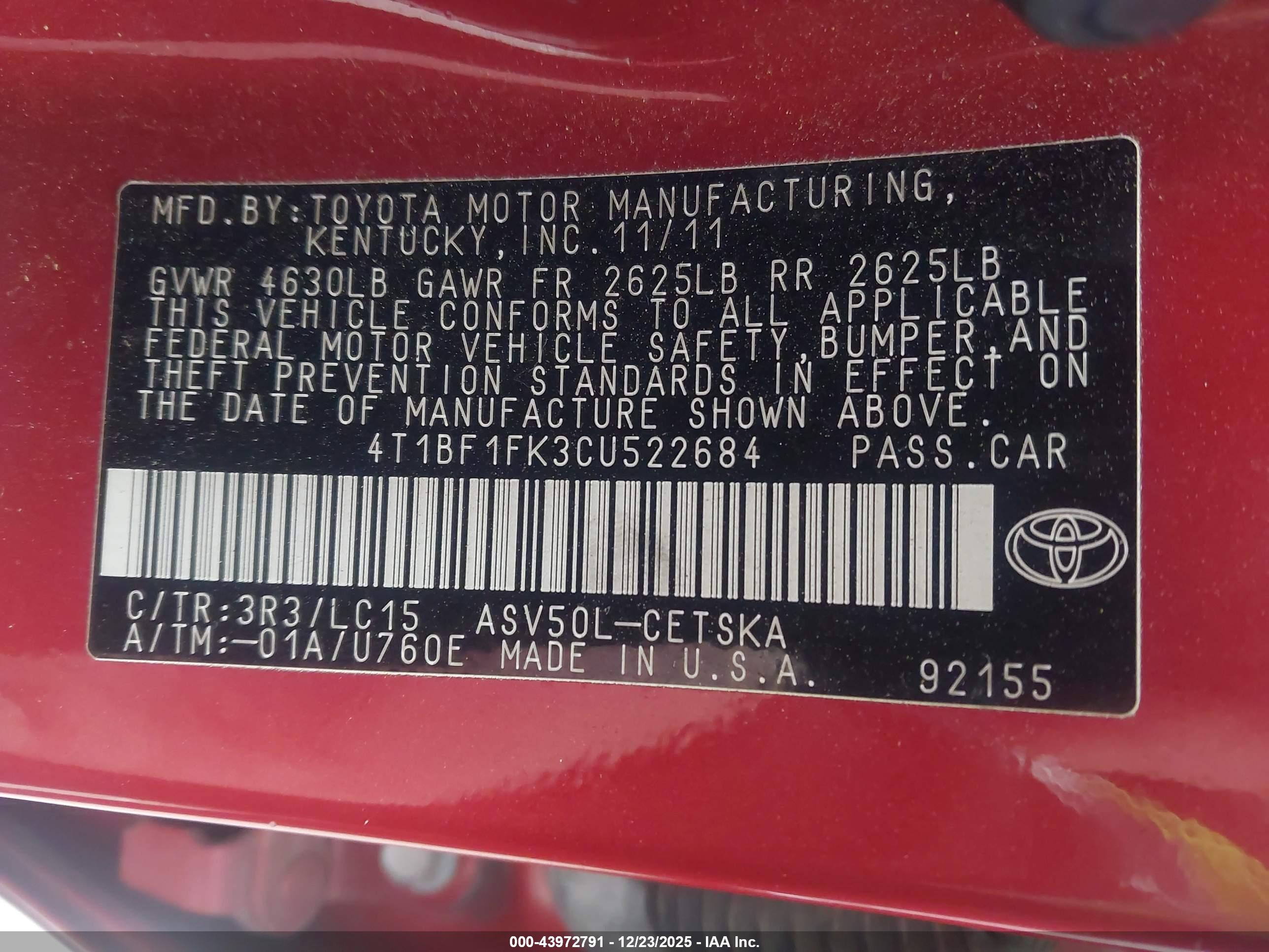 TOYOTA CAMRY image 9