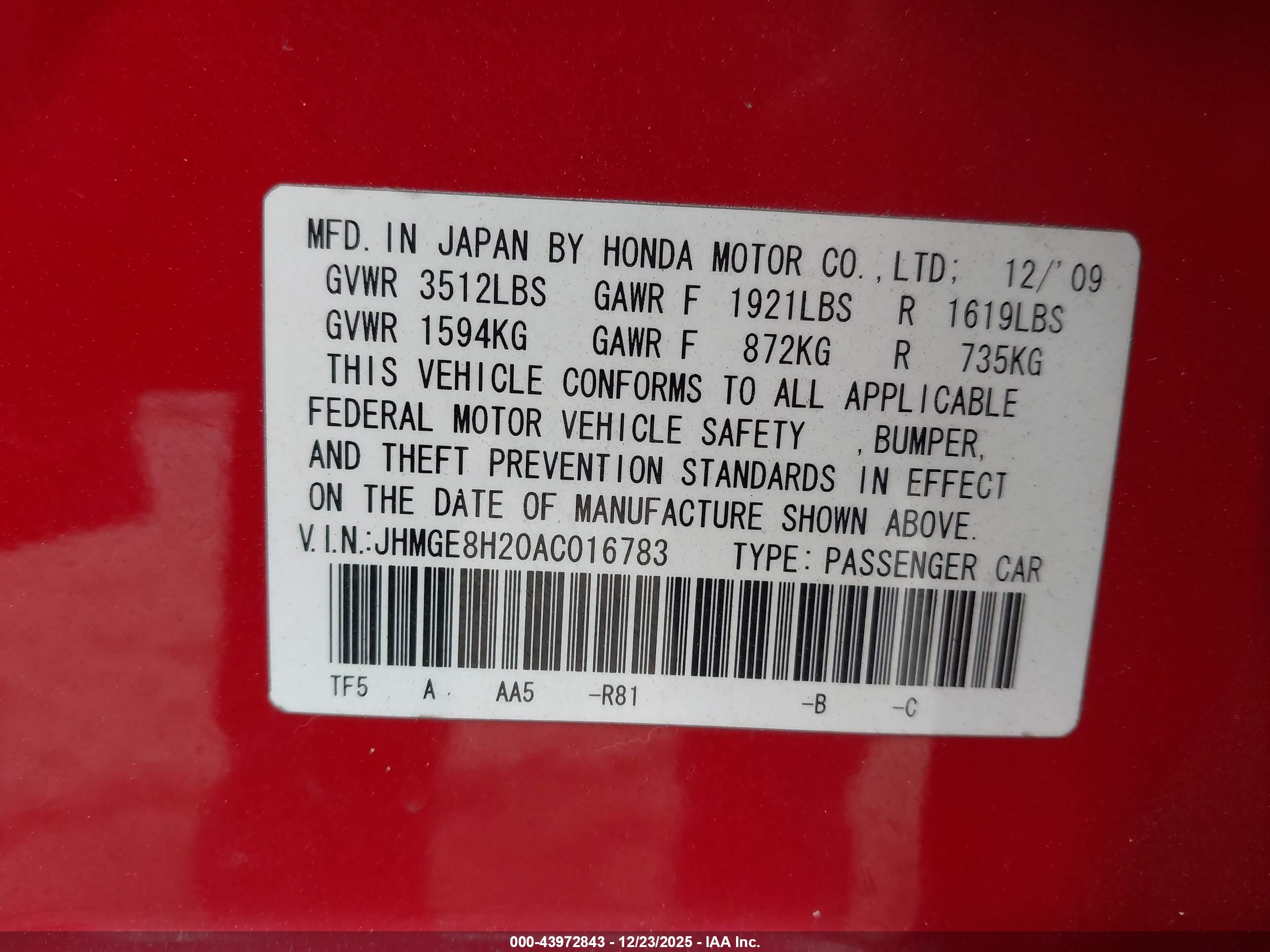 HONDA FIT image 9