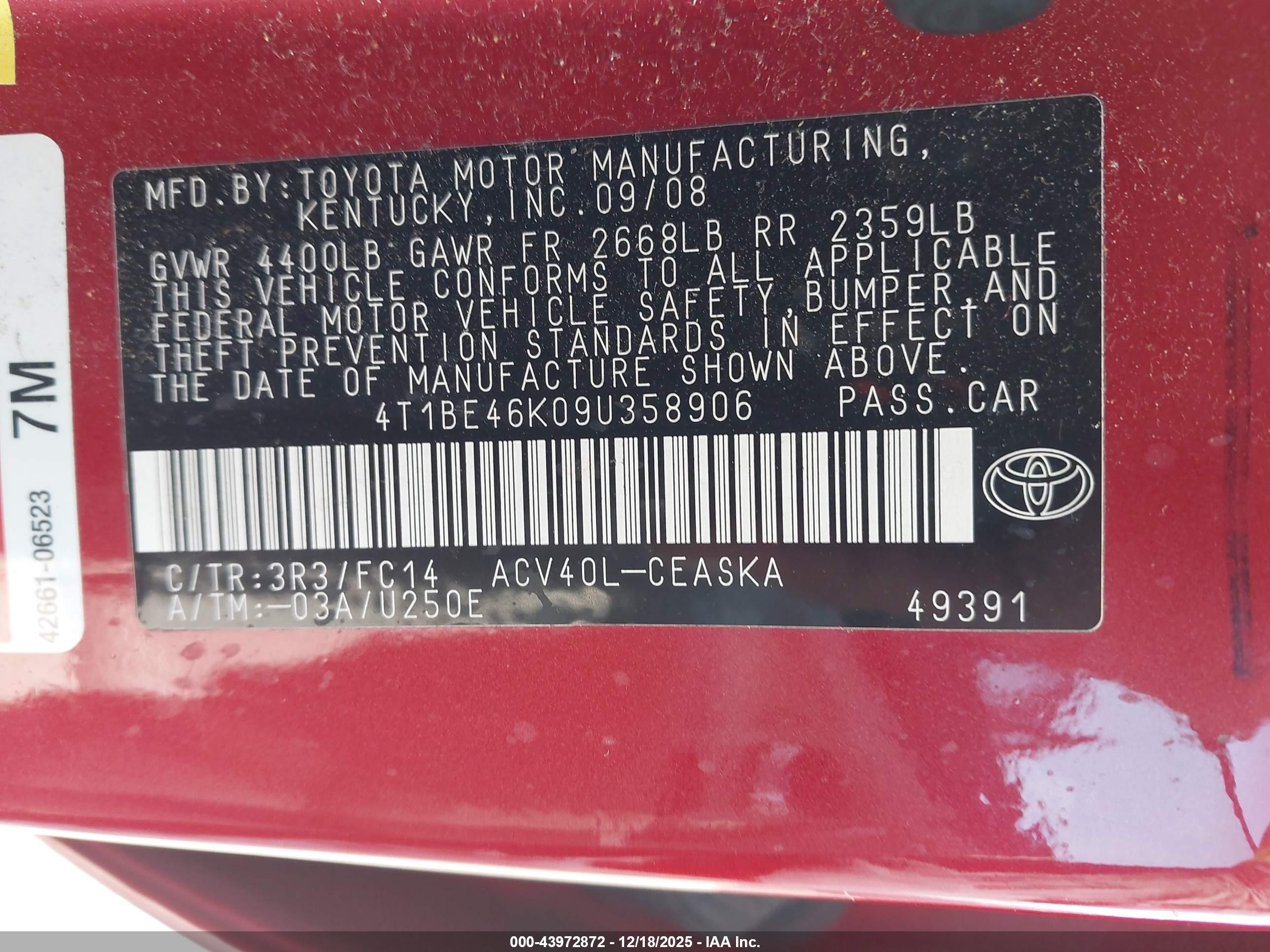TOYOTA CAMRY image 9