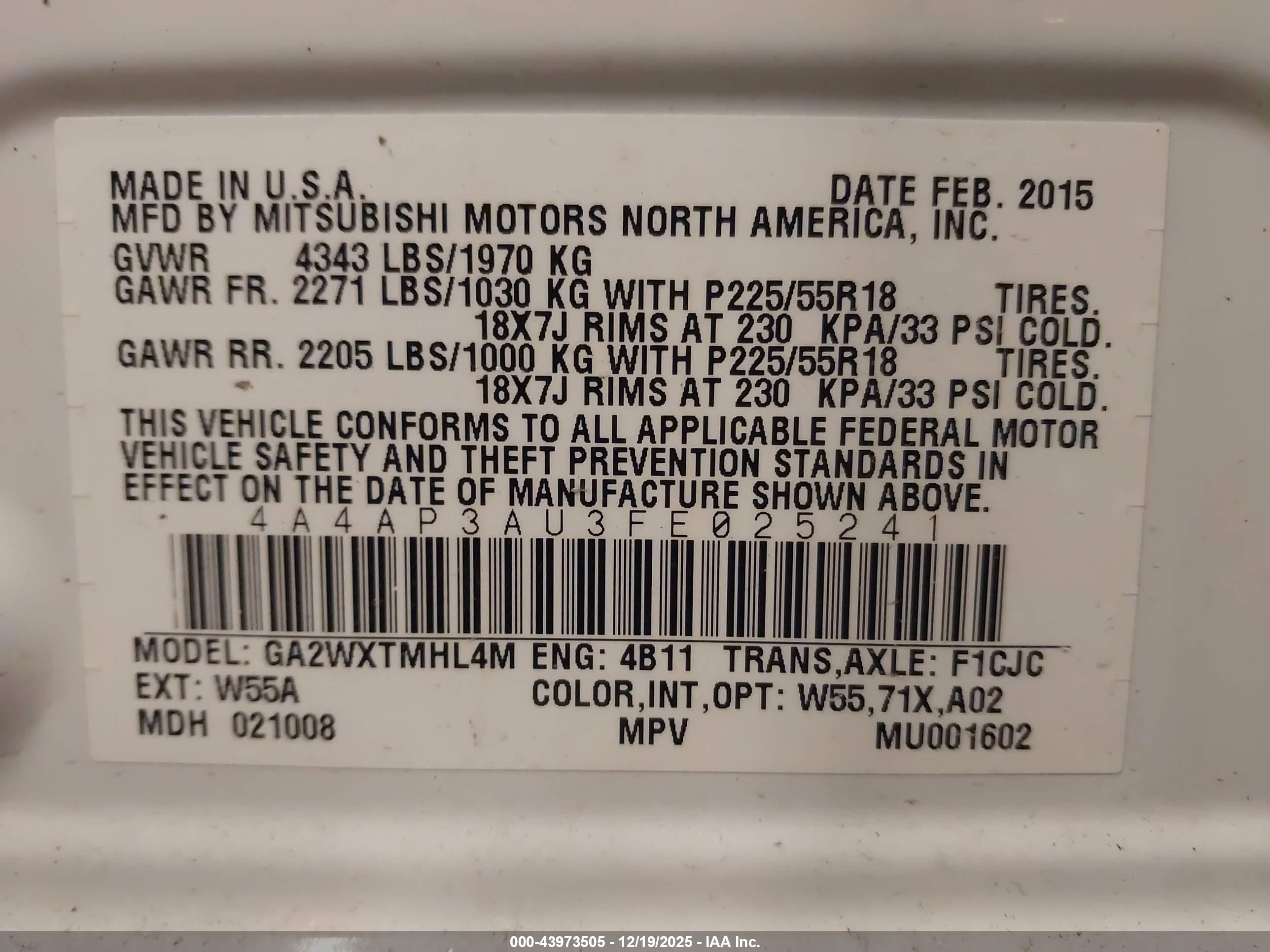MITSUBISHI OUTLANDER image 9
