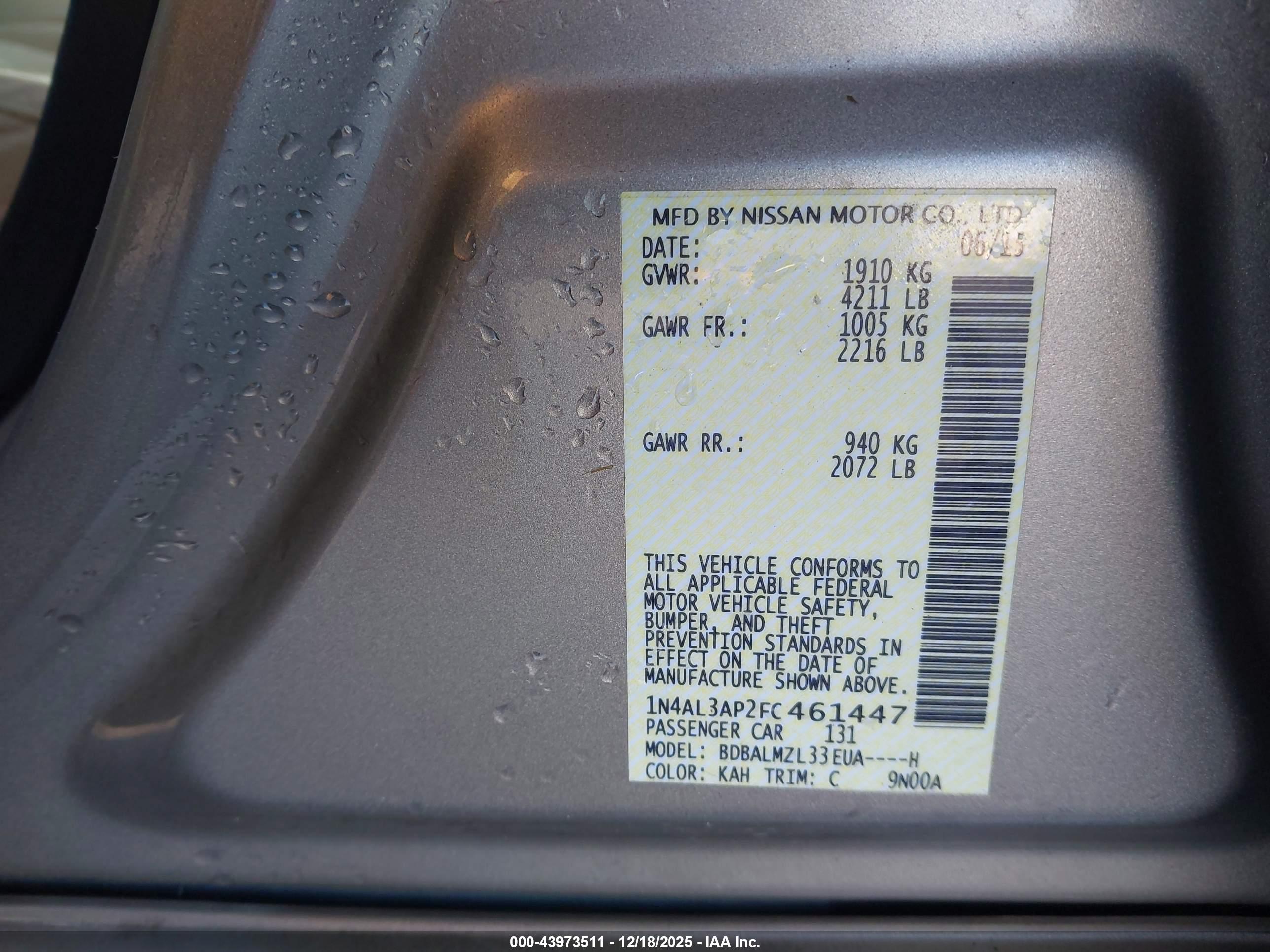 NISSAN ALTIMA image 9