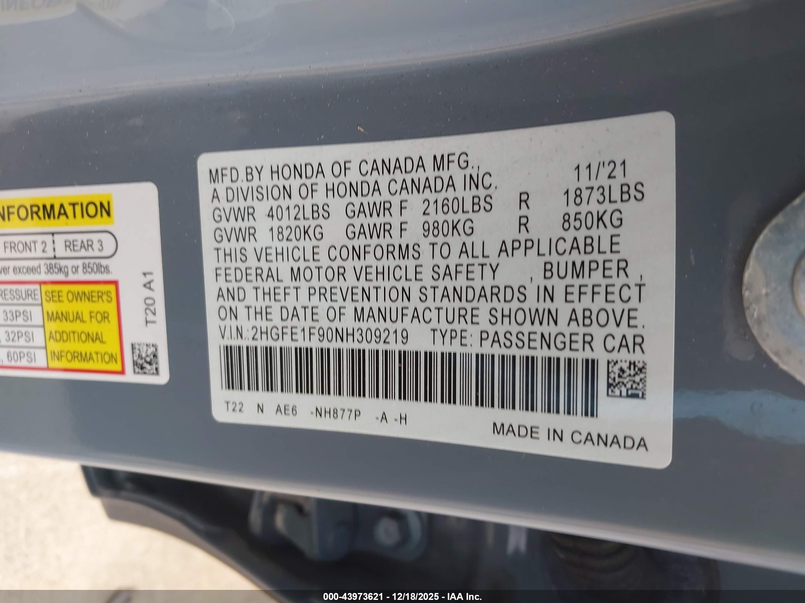 HONDA CIVIC image 9