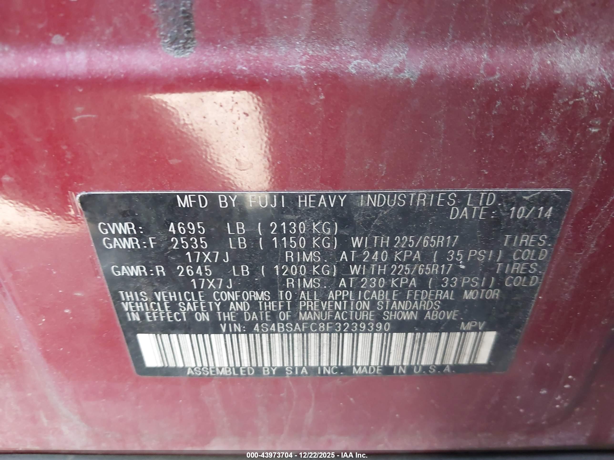 SUBARU OUTBACK image 9